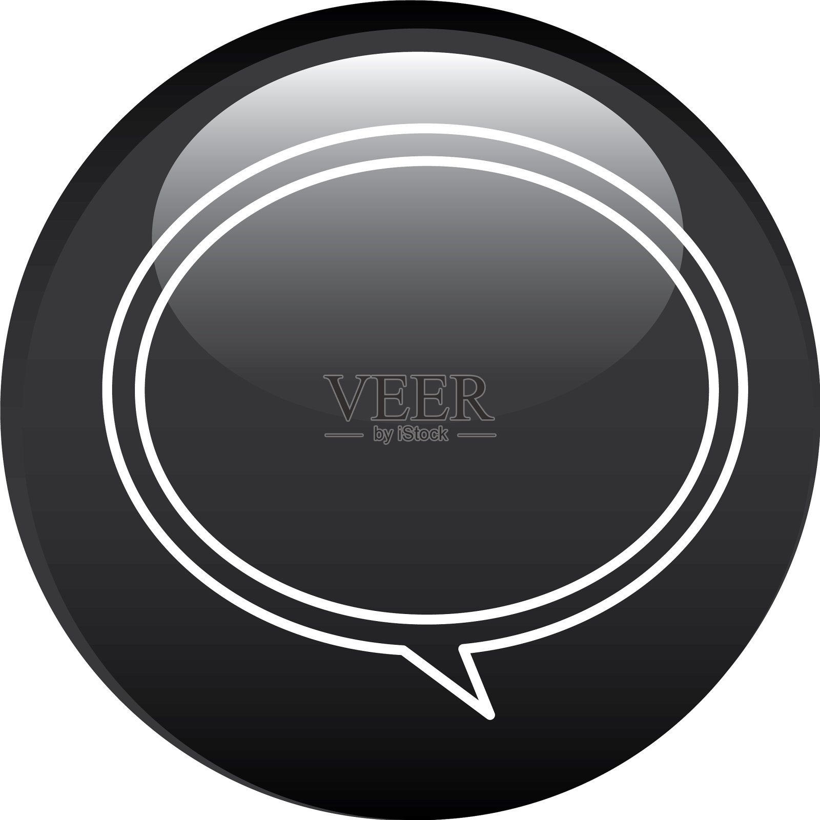 黑色圆形框架与语音气泡图标图标素材