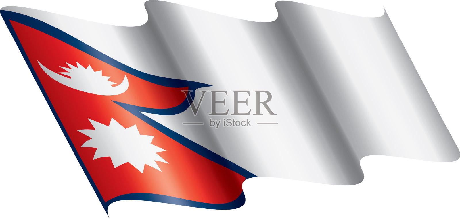 尼泊尔国旗上有白色设计元素图片