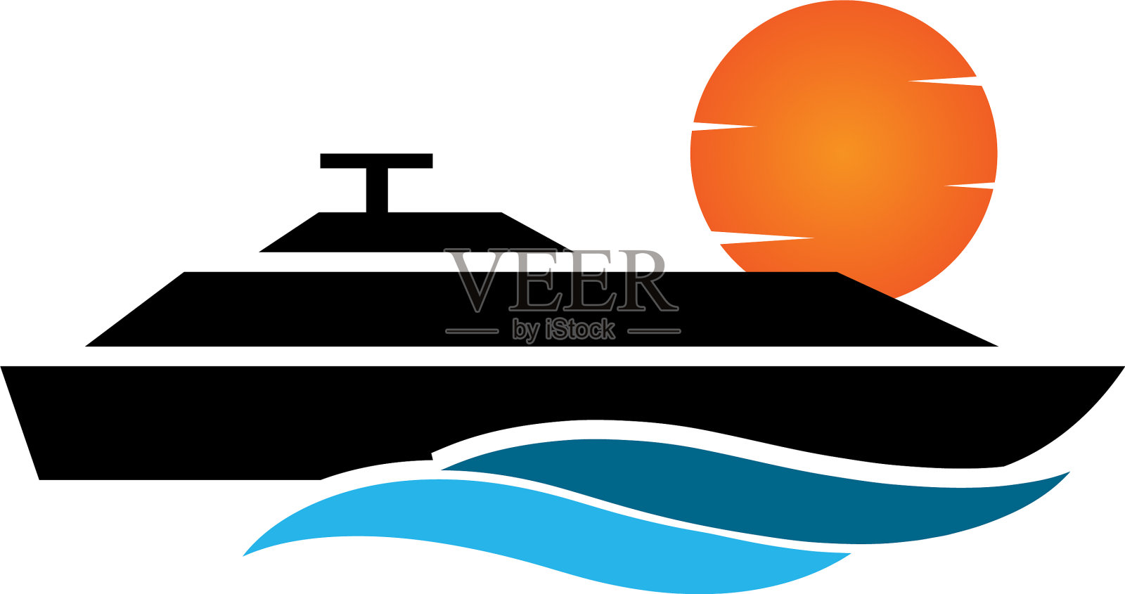 游艇图标设计模板孤立设计元素图片