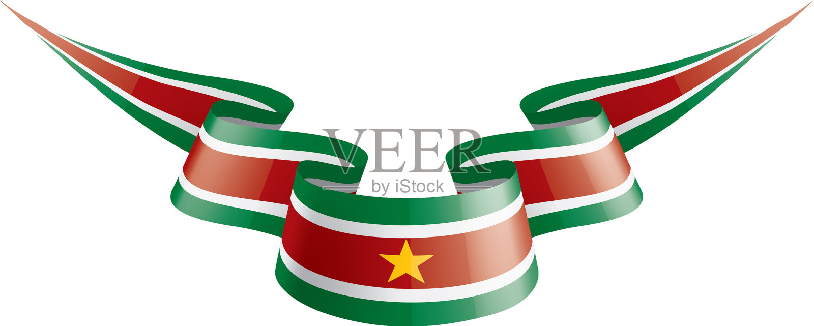 白色的苏里南国旗设计元素图片