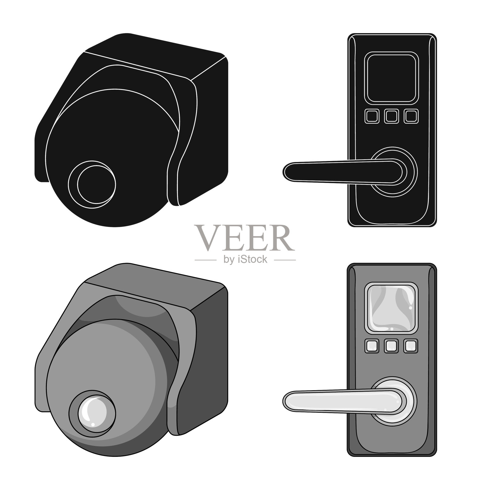 孤立对象的闭路电视和摄像机标志插画图片素材