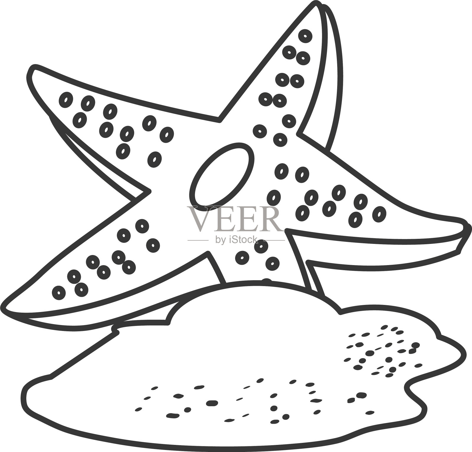 可爱的海星动物孤立图标设计元素图片