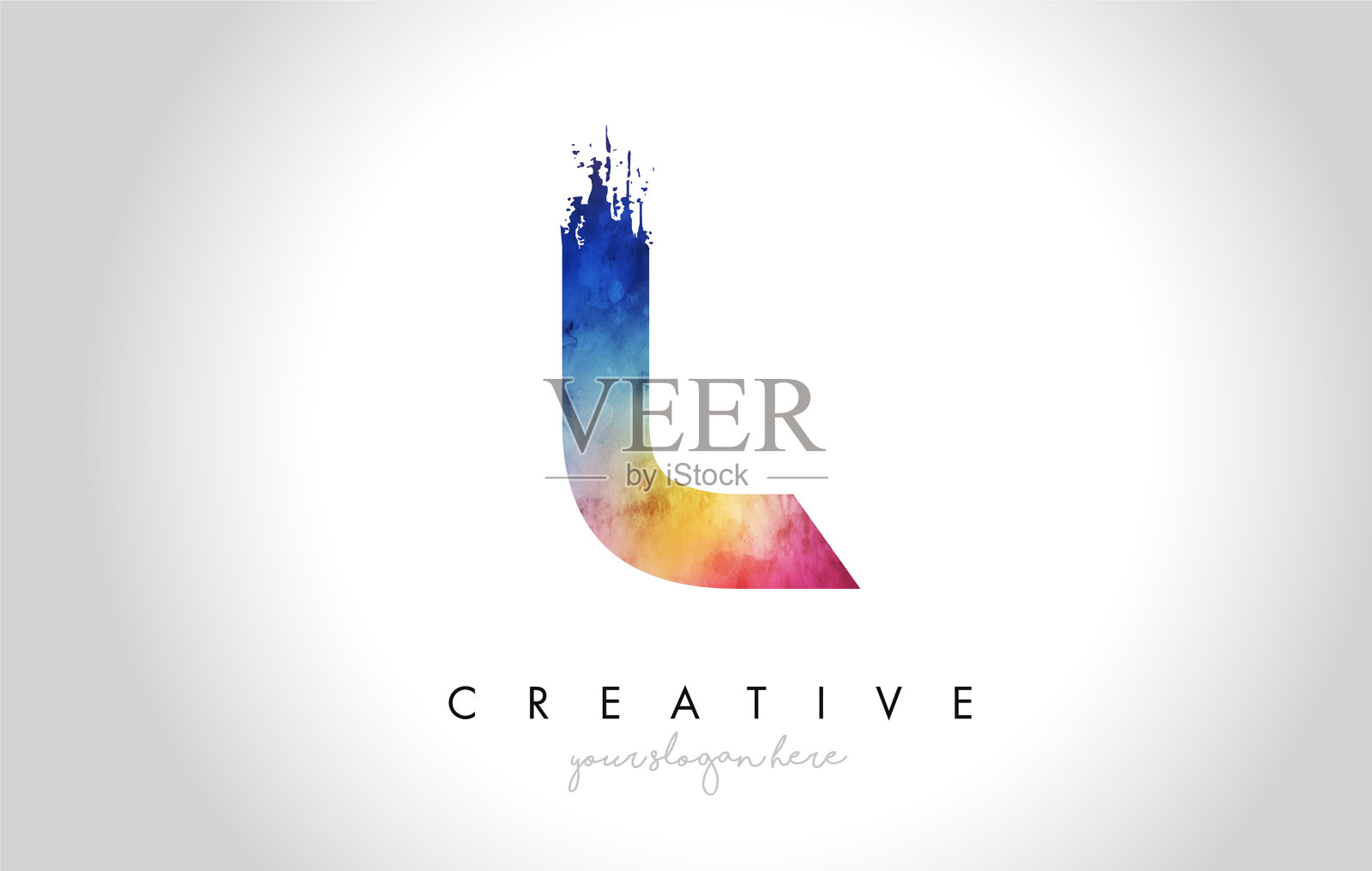 字母笔刷用水彩笔刷设计插画图片素材