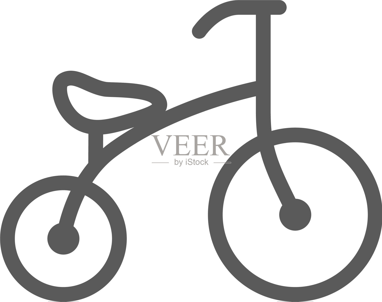 儿童自行车线图标图标素材