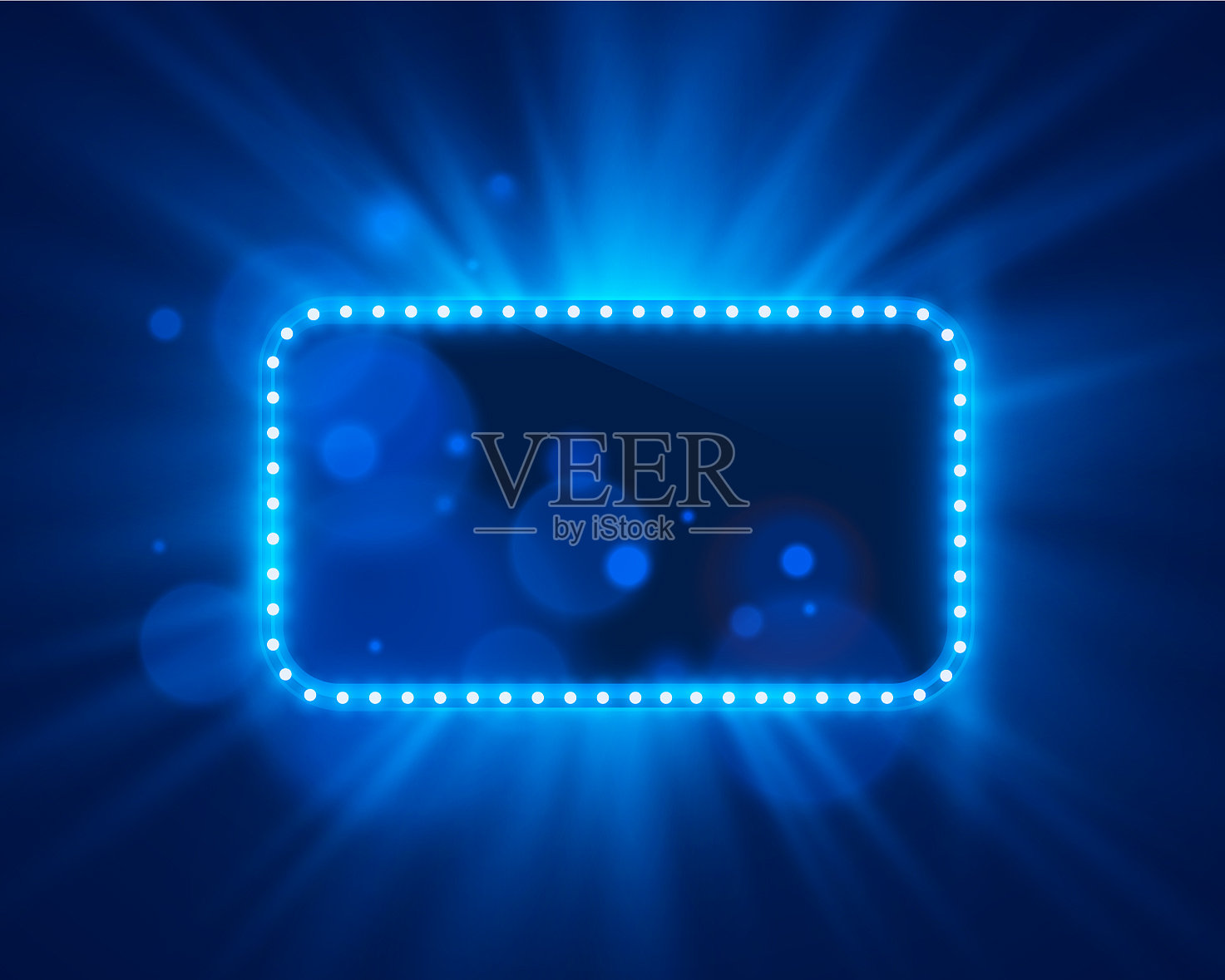 霓虹框架浅蓝色插画图片素材