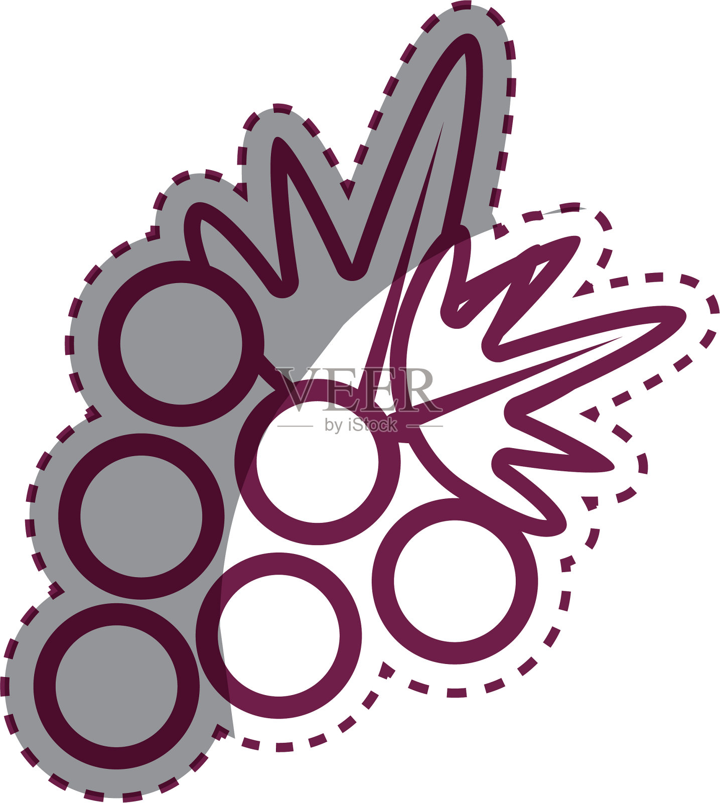 贴纸上美味的葡萄水果图标设计元素图片