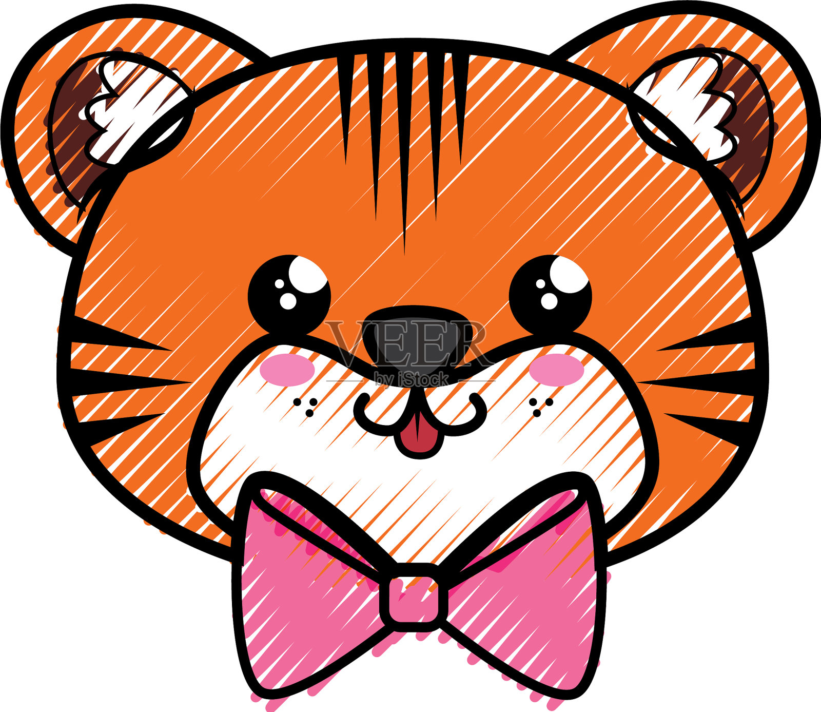 老虎好可爱卡通插画图片素材