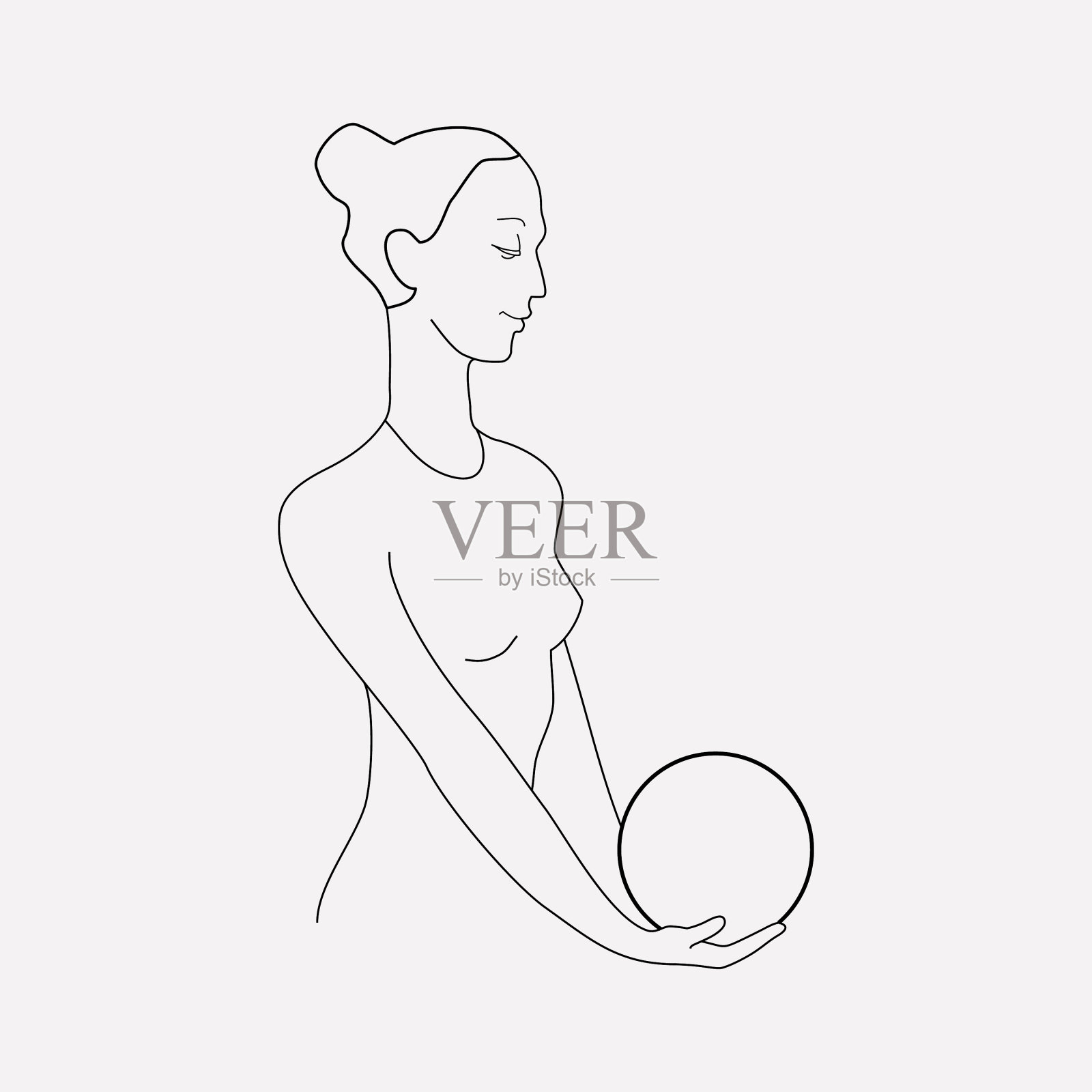 女运动员图标线元素插画图片素材