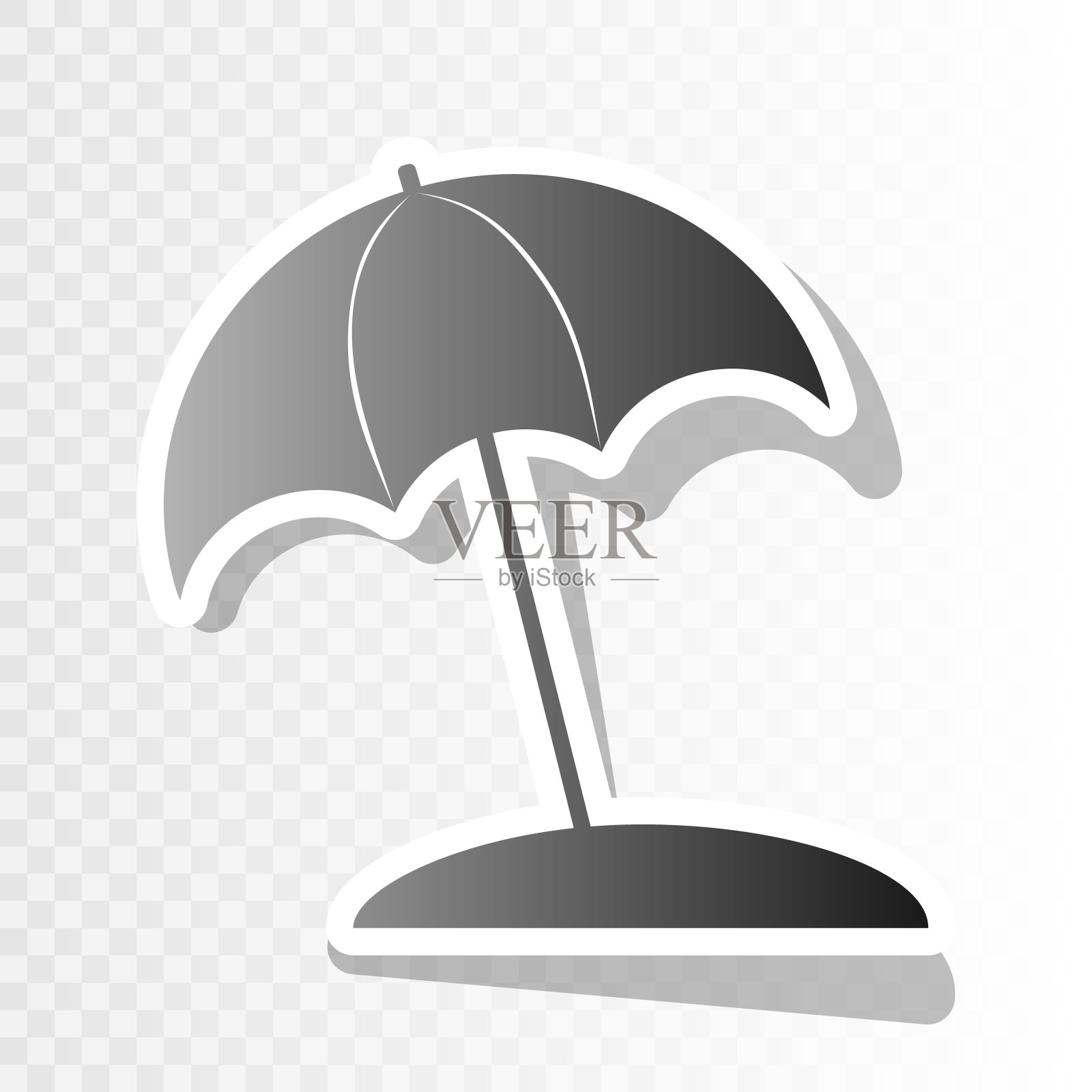 雨伞和太阳躺椅标志新年插画图片素材