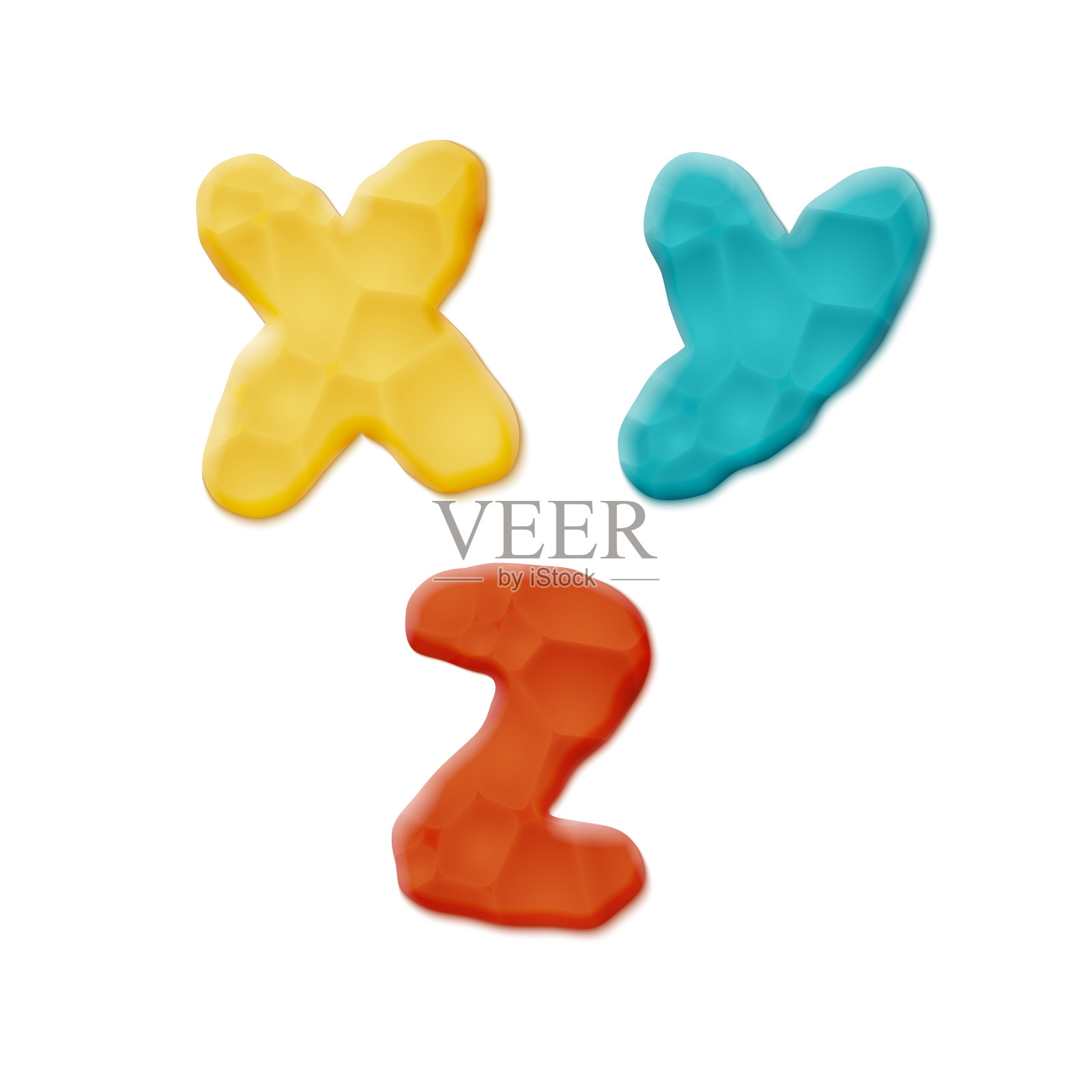 橡皮泥粘土字母表插画图片素材