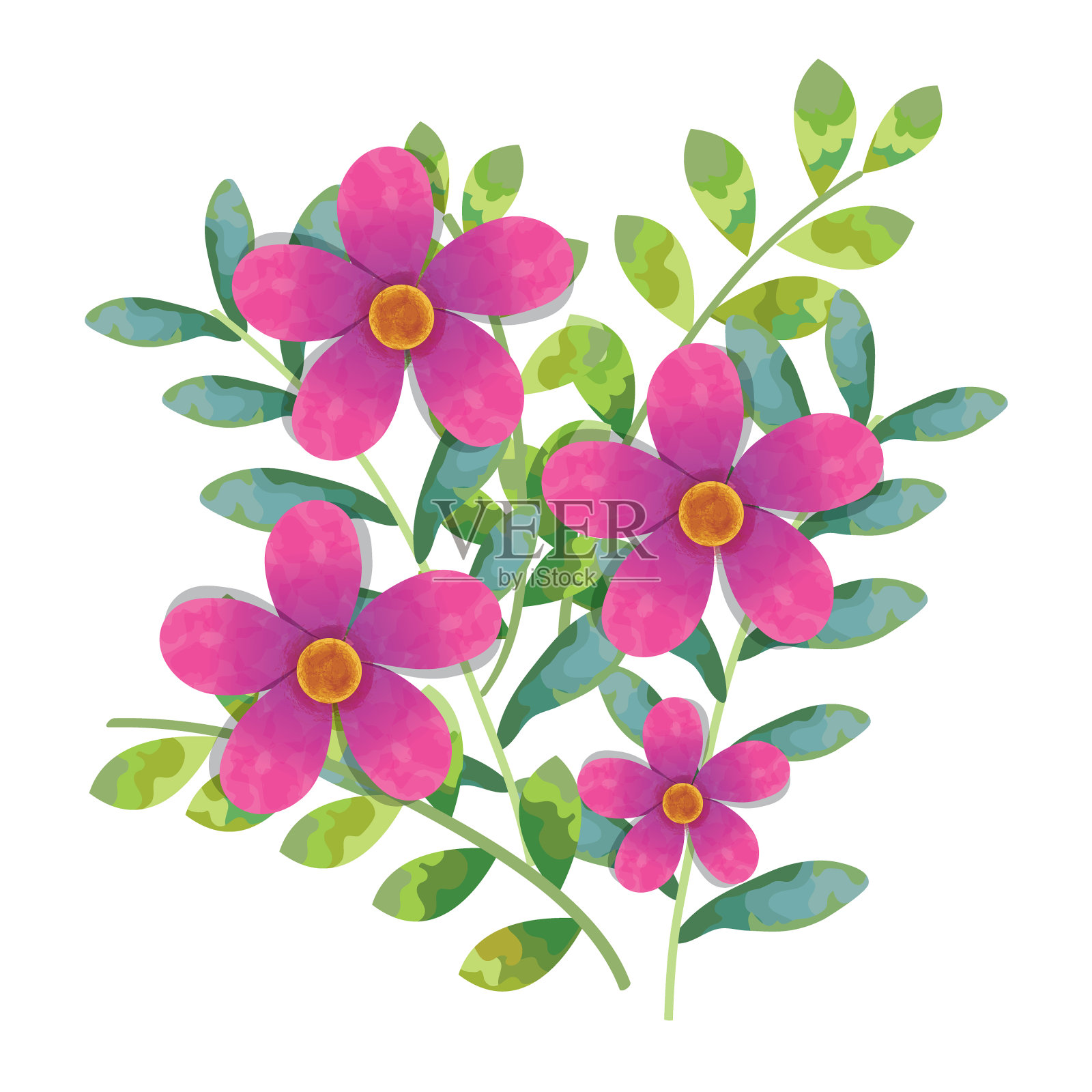 花卉水彩装饰设计元素图片