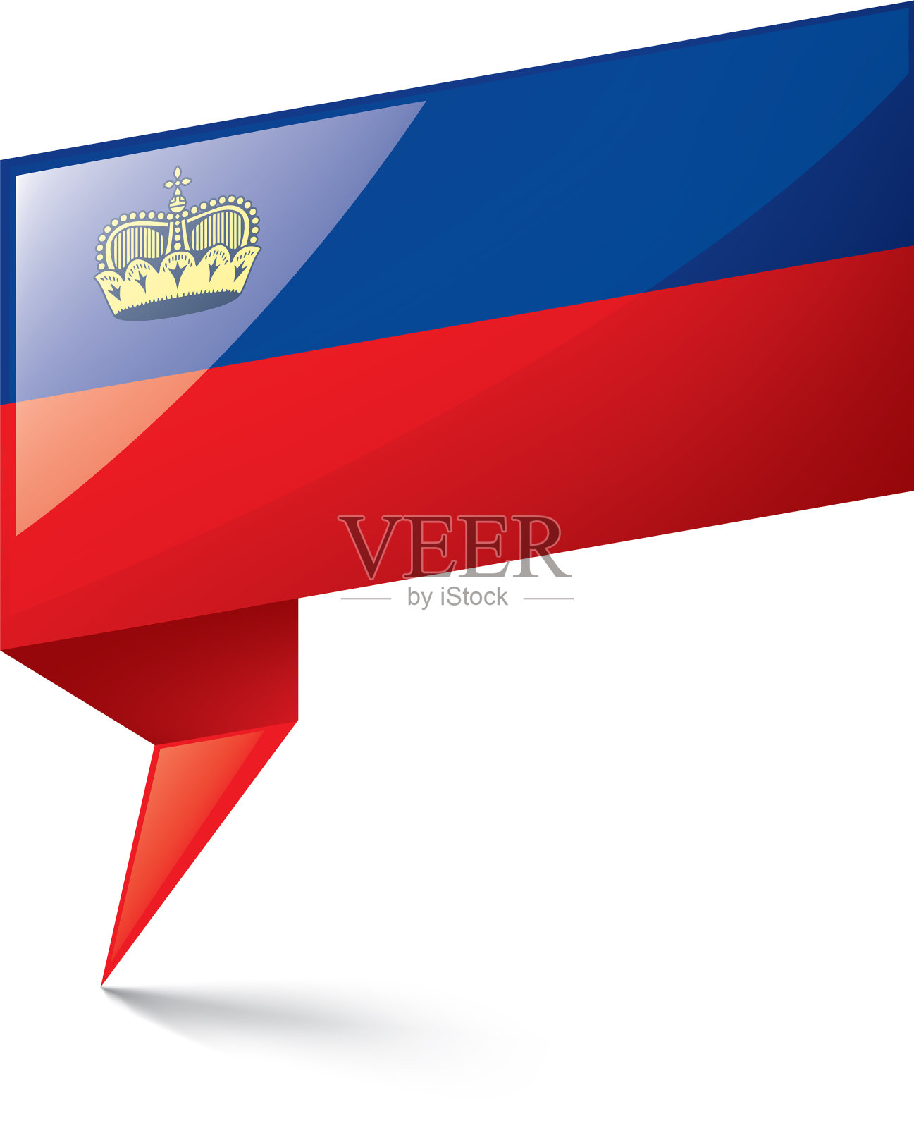 列支敦士登国旗上有白色设计元素图片