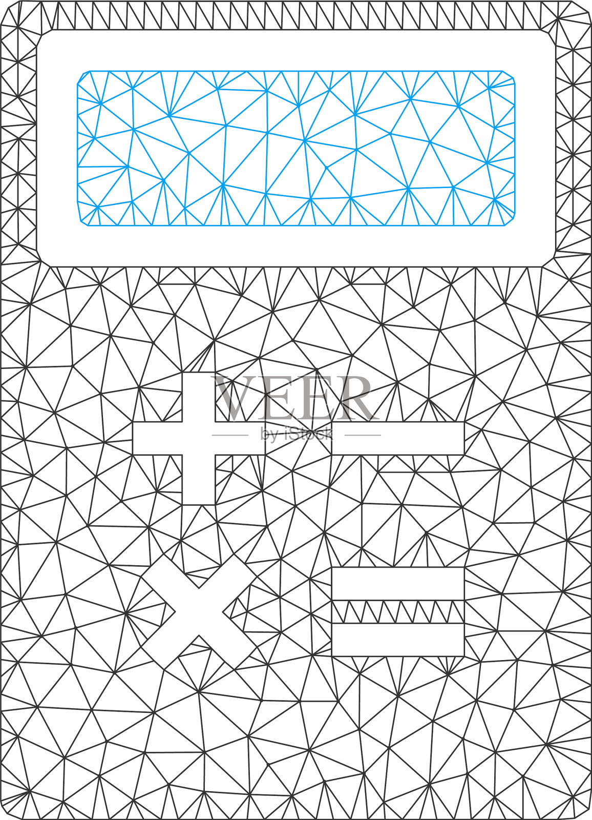 计算器多边形框架网格插画图片素材