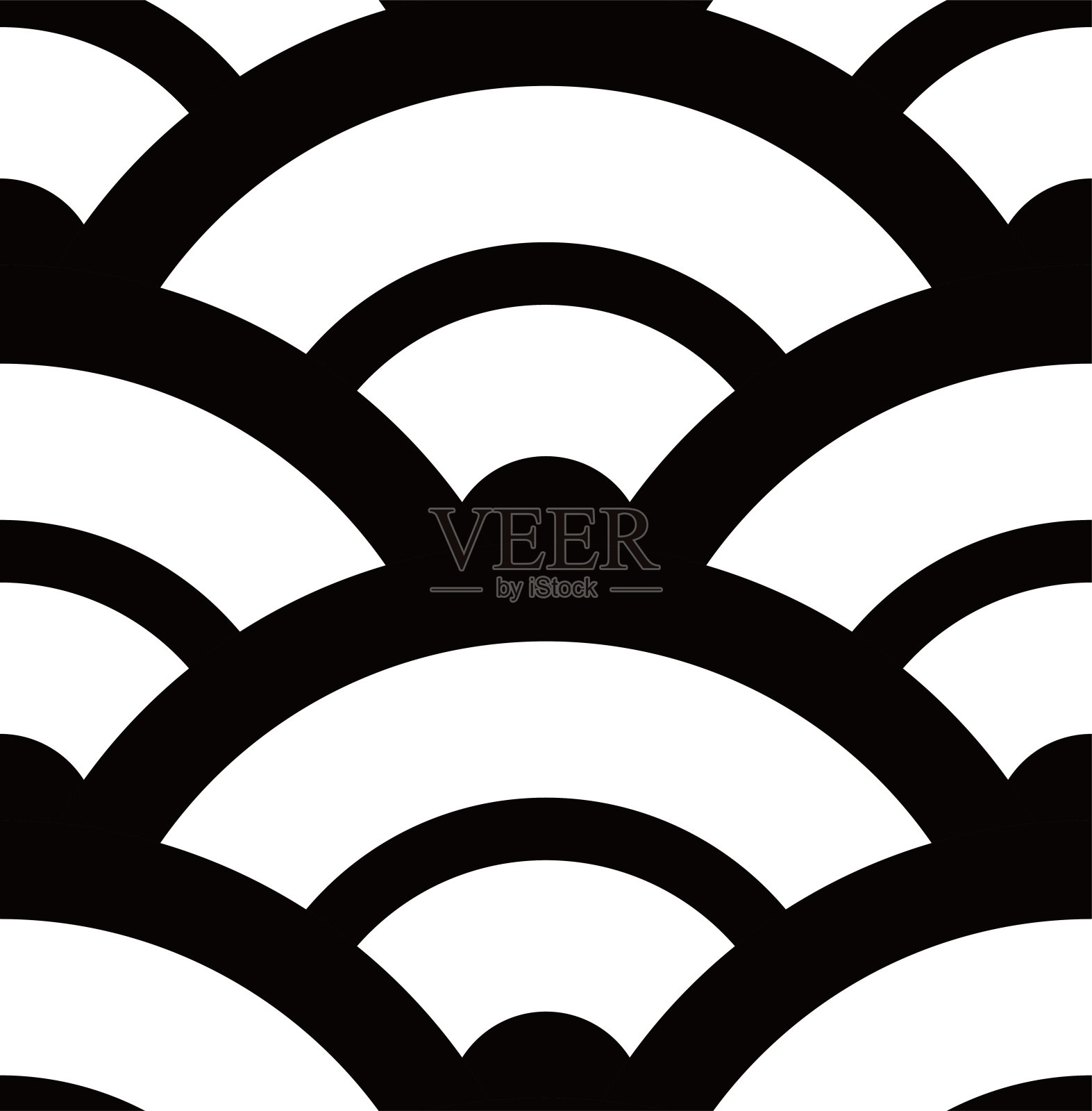 单色日本波浪图案插画图片素材