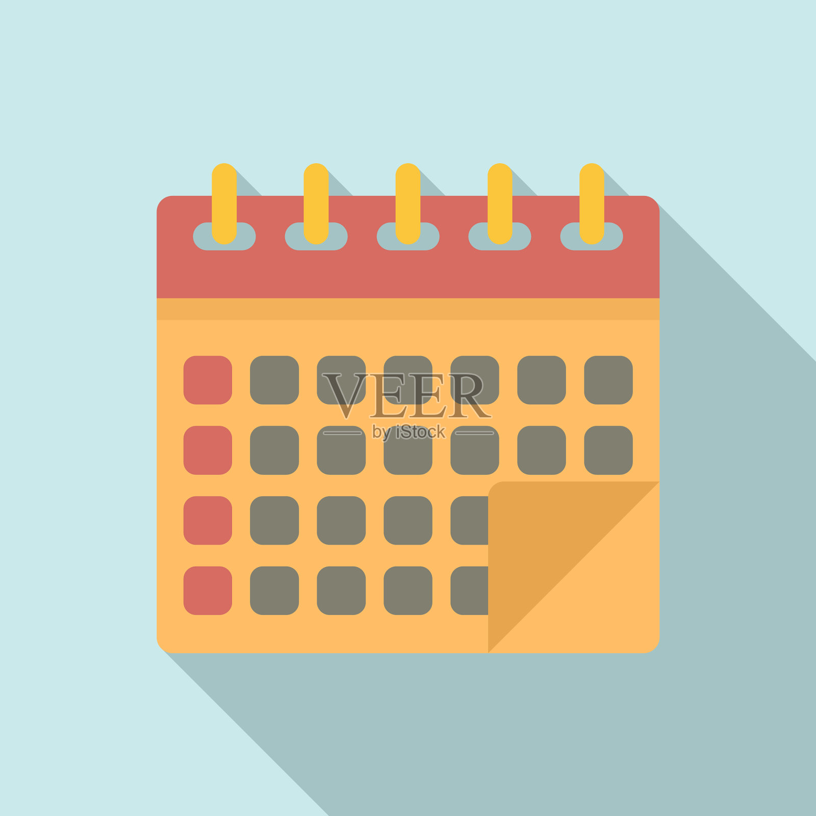 管理日历图标扁平化风格插画图片素材