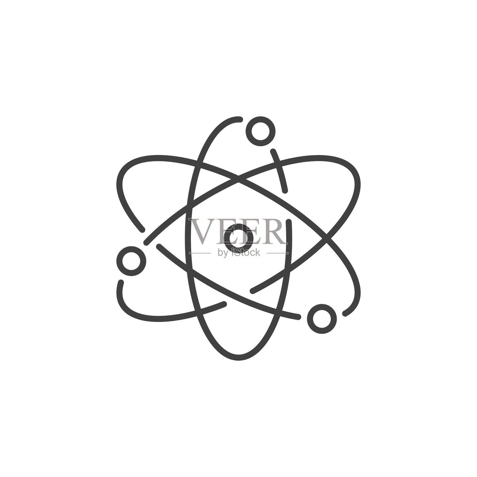 细线风格的原子概念图标图标素材