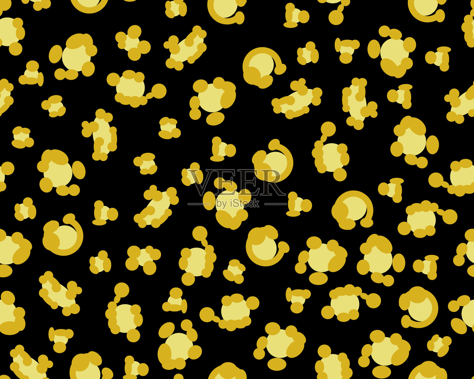 无缝豹纹黑底豹纹插画图片素材