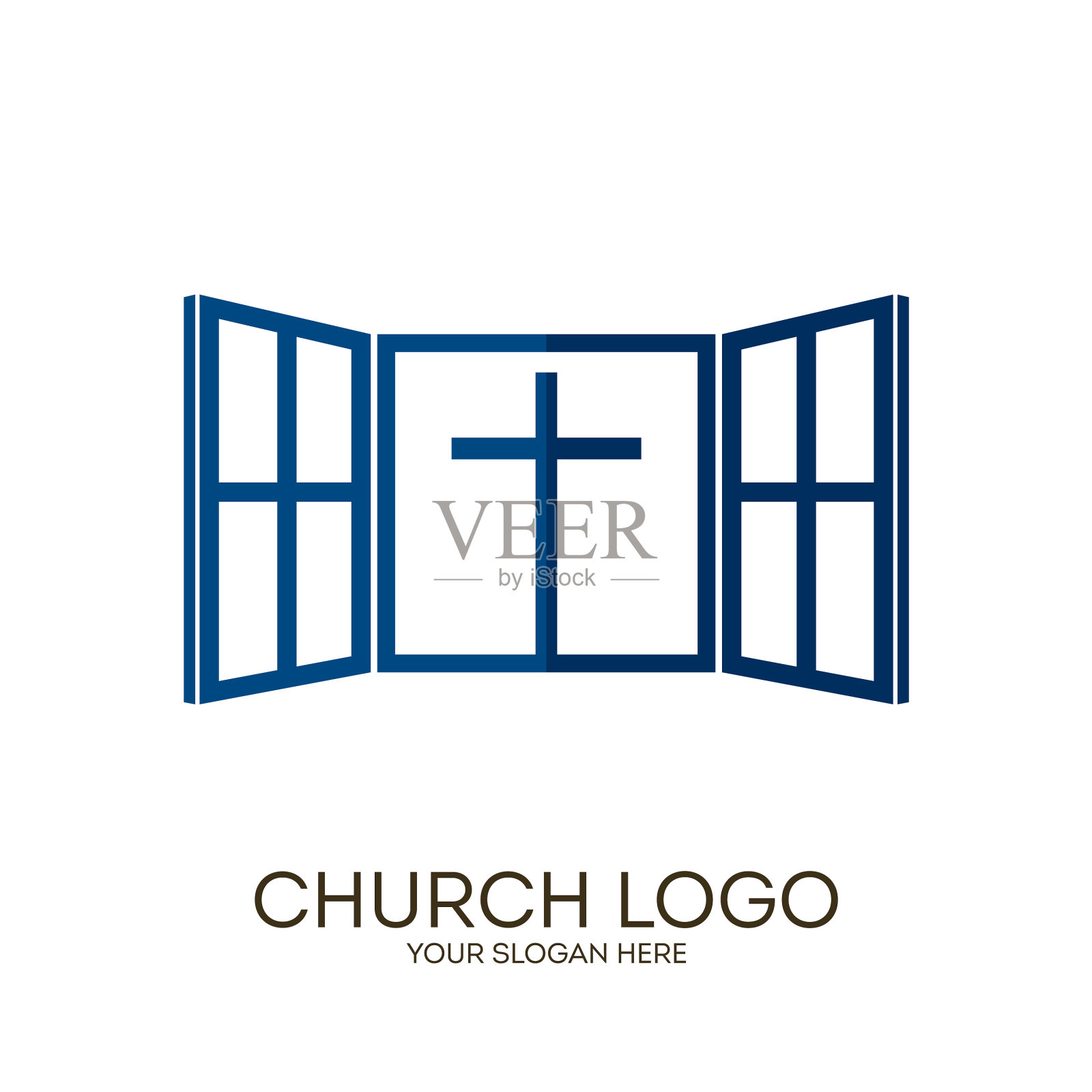 教堂标志和基督教符号插画图片素材