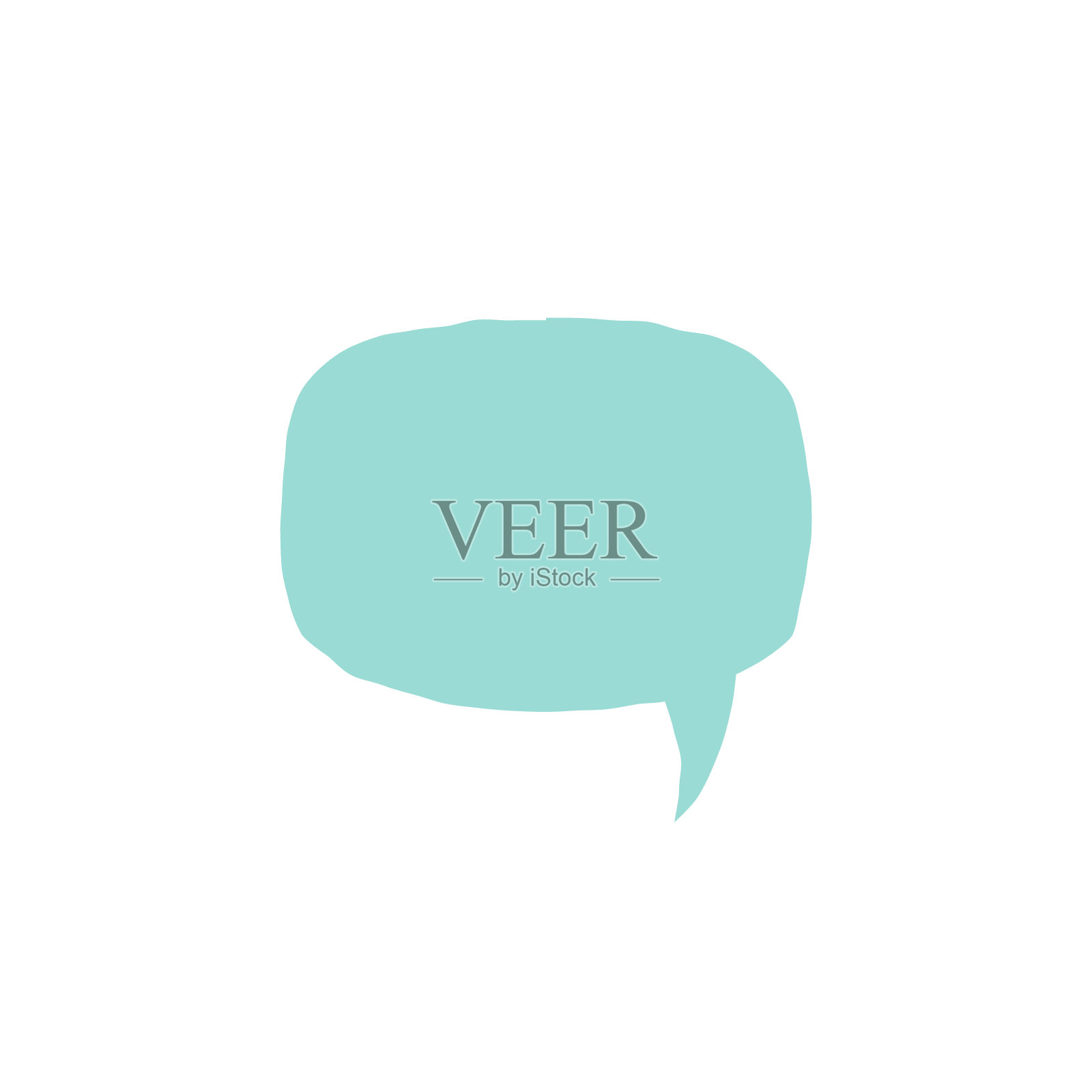 蓝色聊天语音气泡与白色背景。插画图片素材