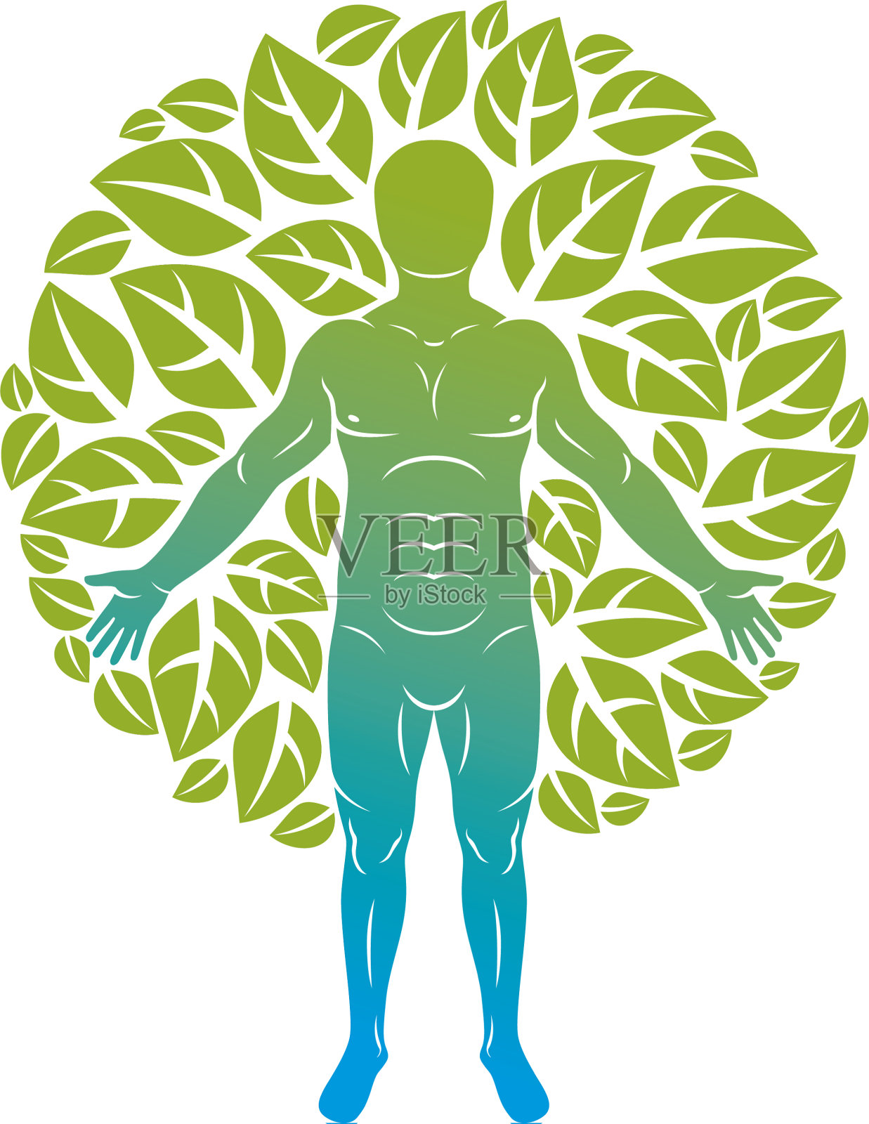 人类个性的图形被生态包围设计元素图片