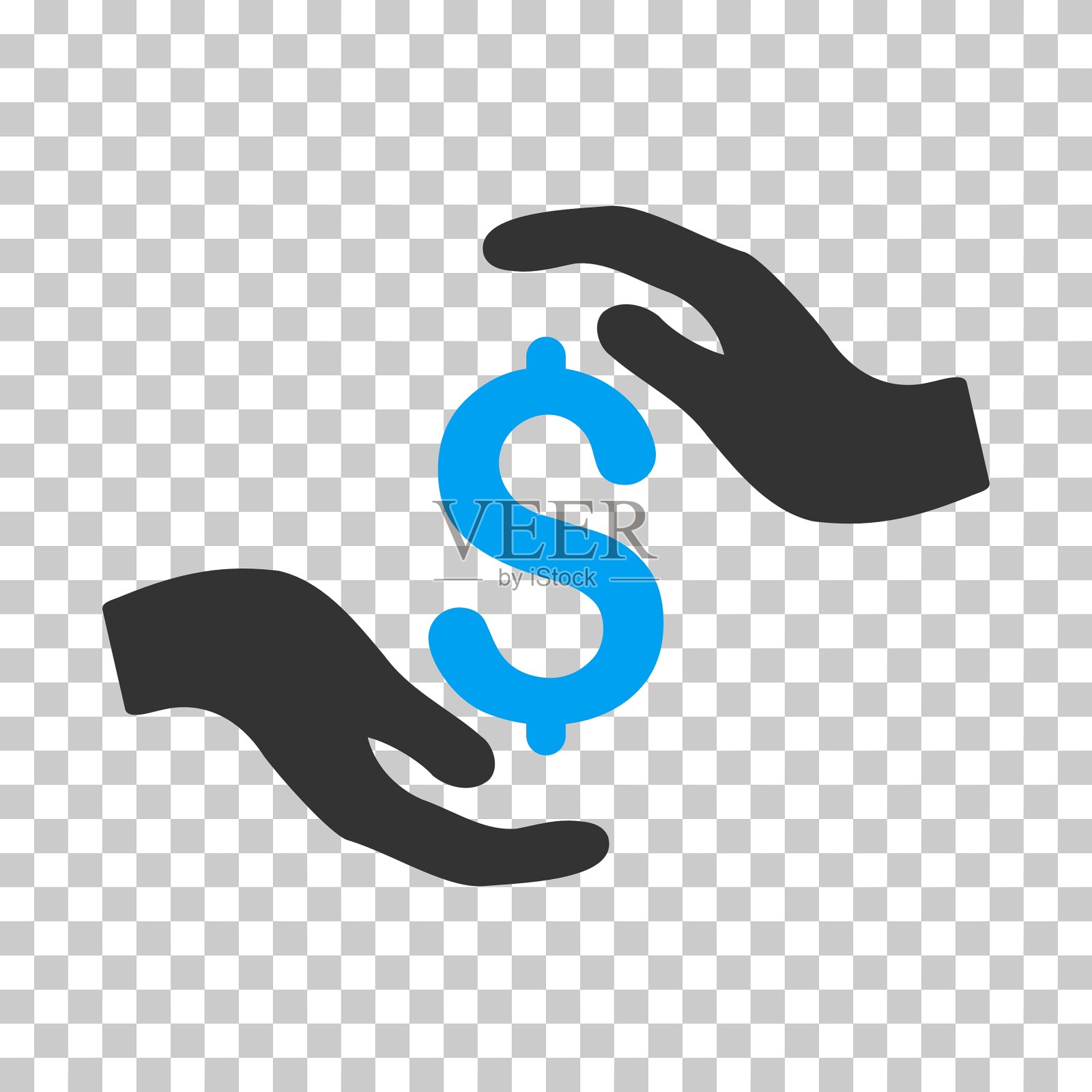 美元关怀之手图标插画图片素材