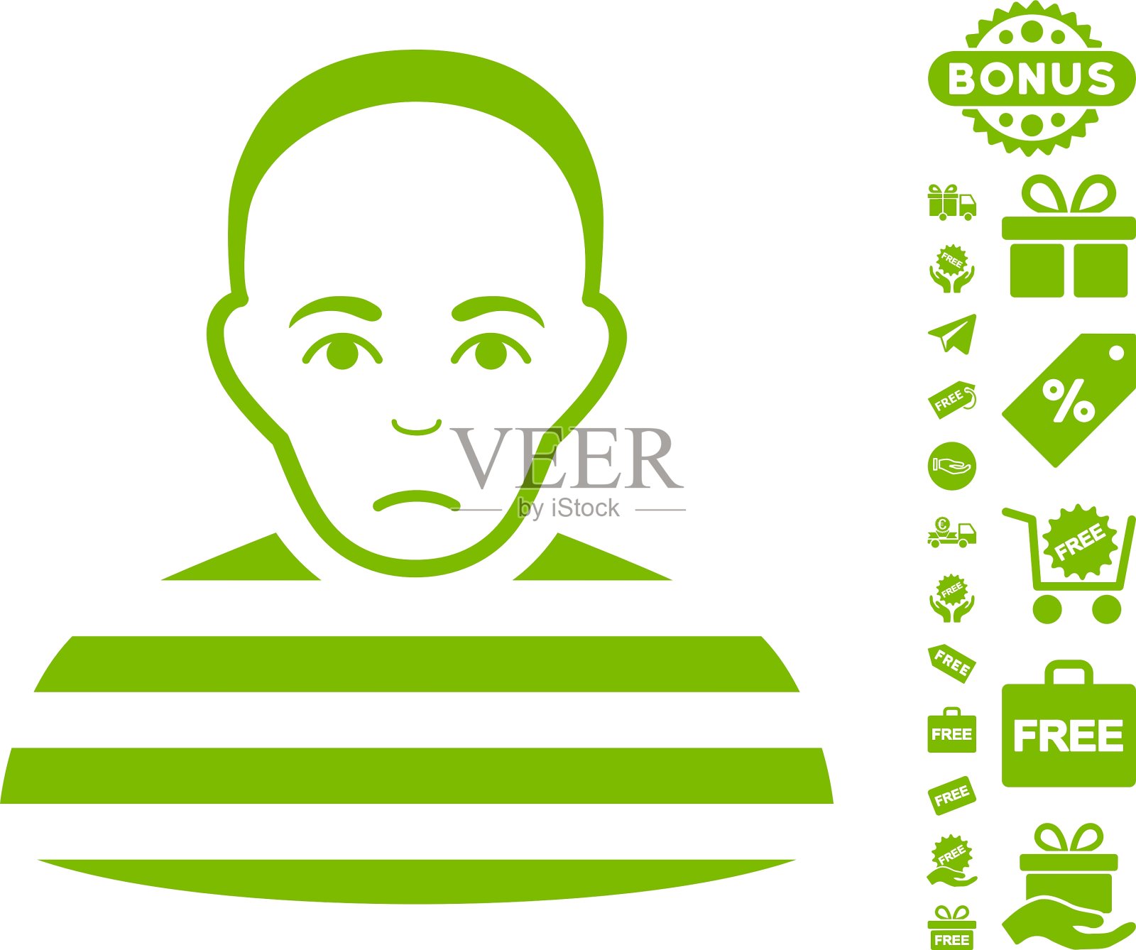 带有免费奖励的囚犯图标插画图片素材