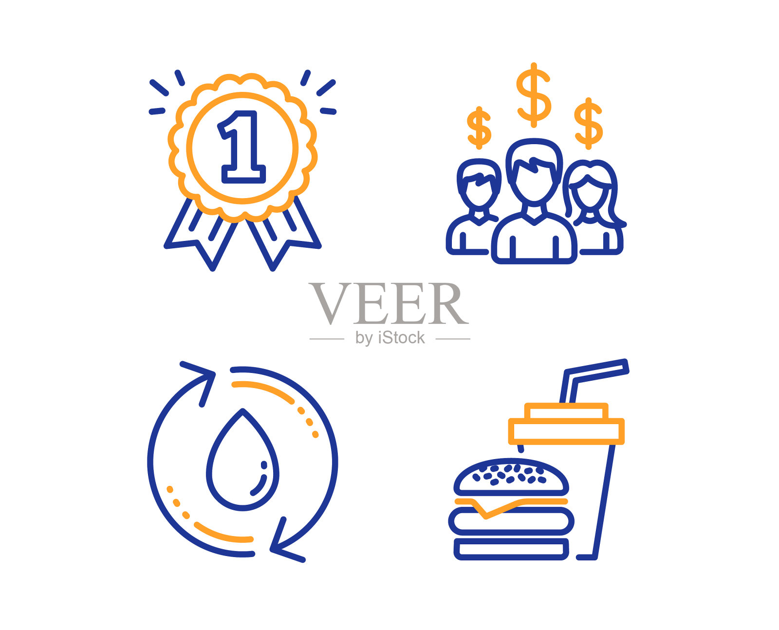 补充水,工资员工和奖励图标插画图片素材