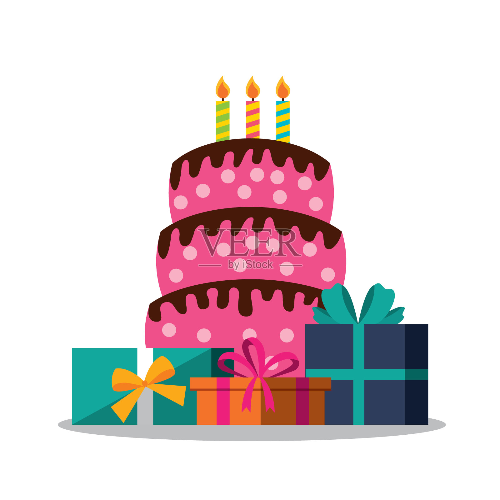 生日贺卡和礼物设计元素图片