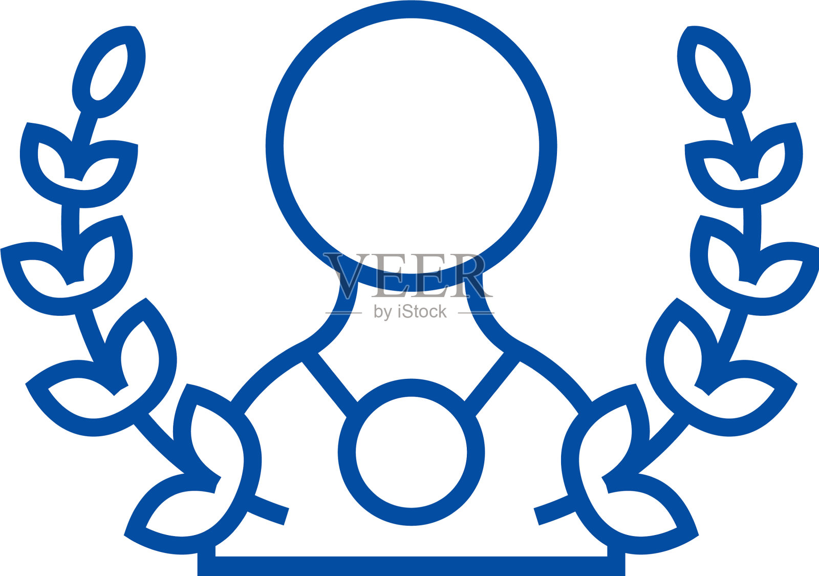 男子与花环和奖章线图标概念男子设计元素图片