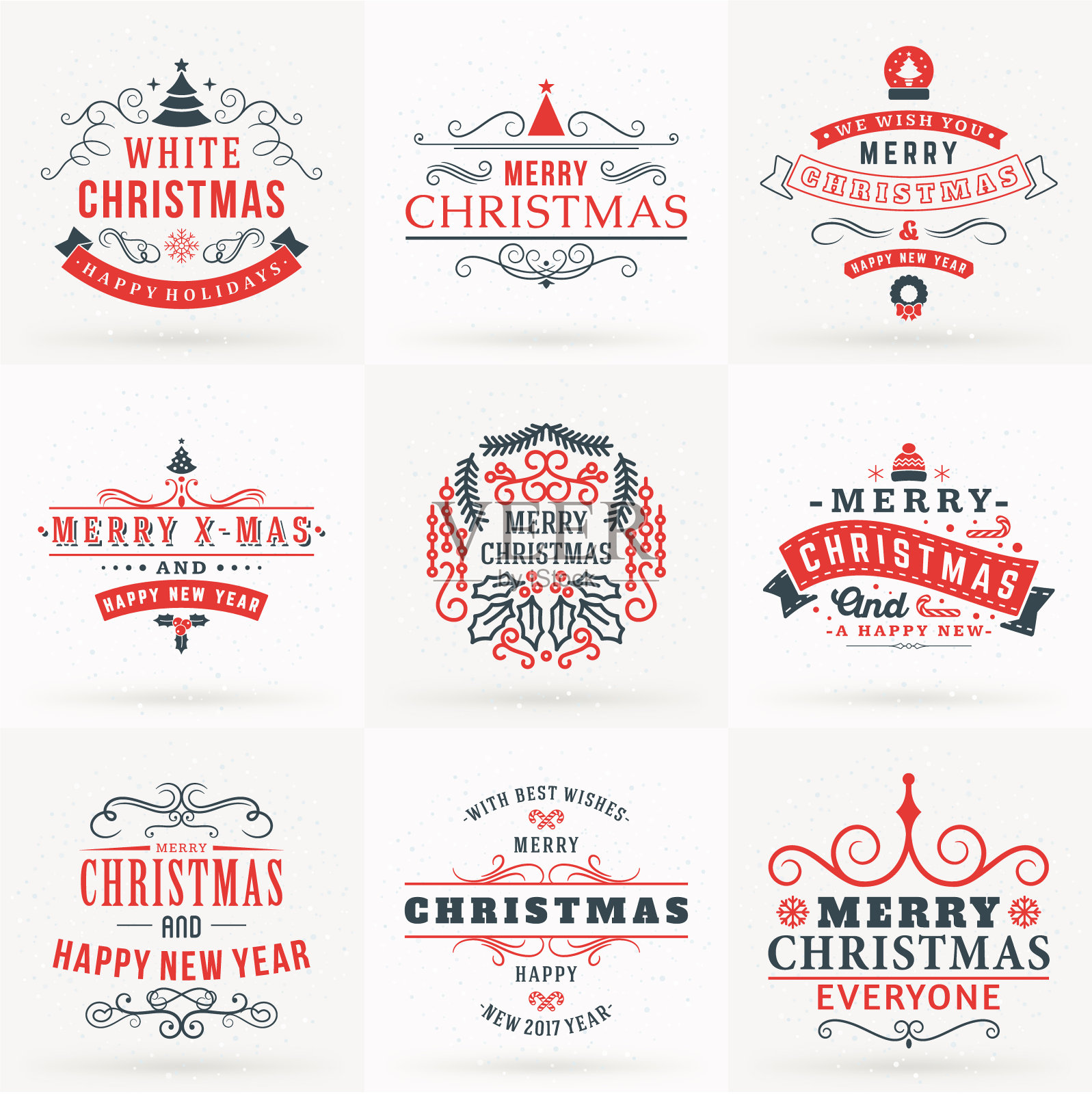 圣诞快乐,新年快乐插画图片素材