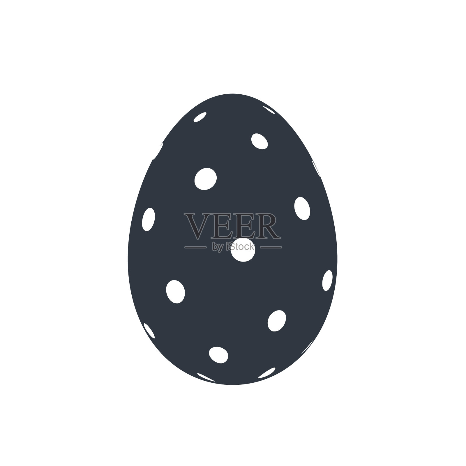 复活节彩蛋标志黑色彩蛋标志孤立白色设计元素图片