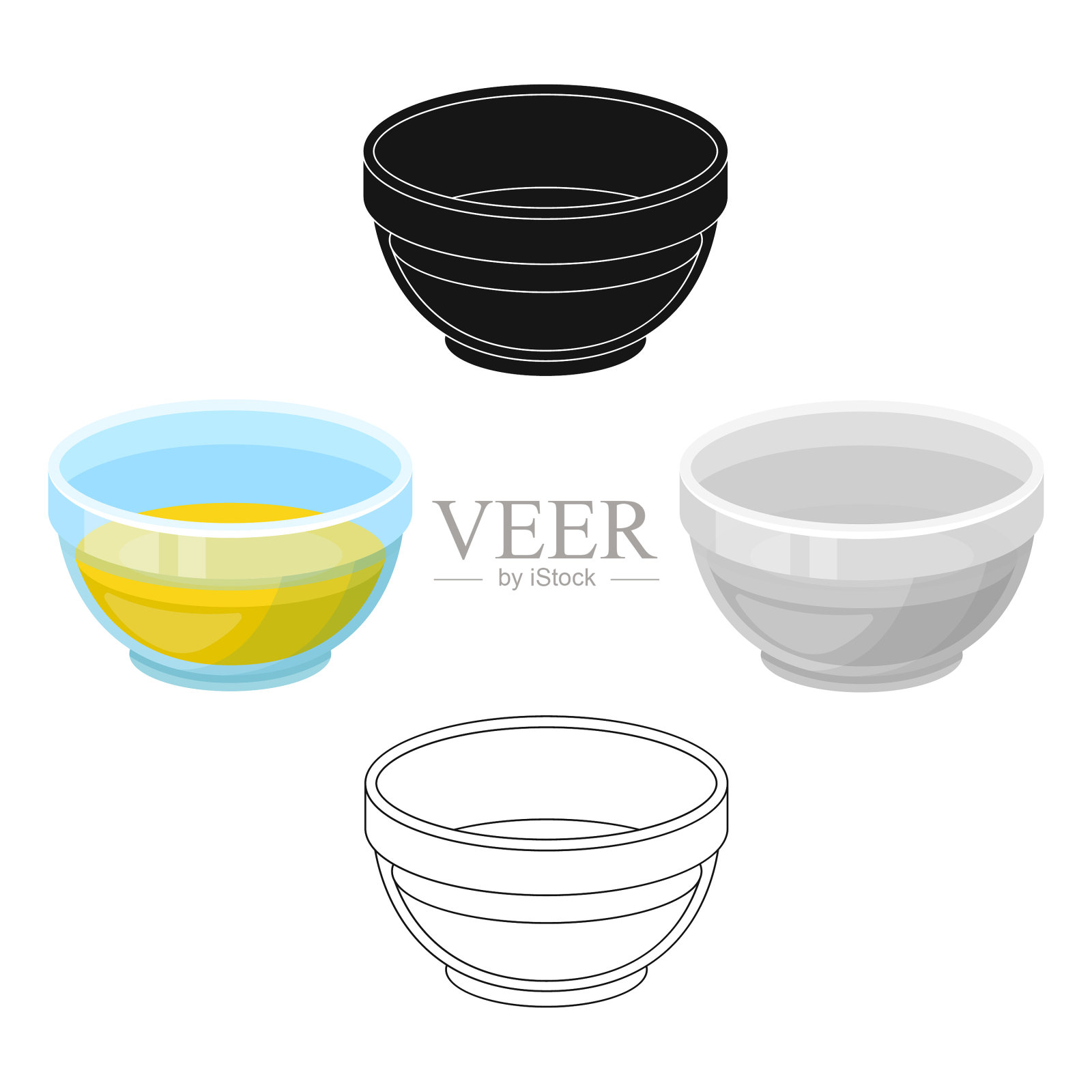 碗油橄榄单图标在卡通黑色插画图片素材