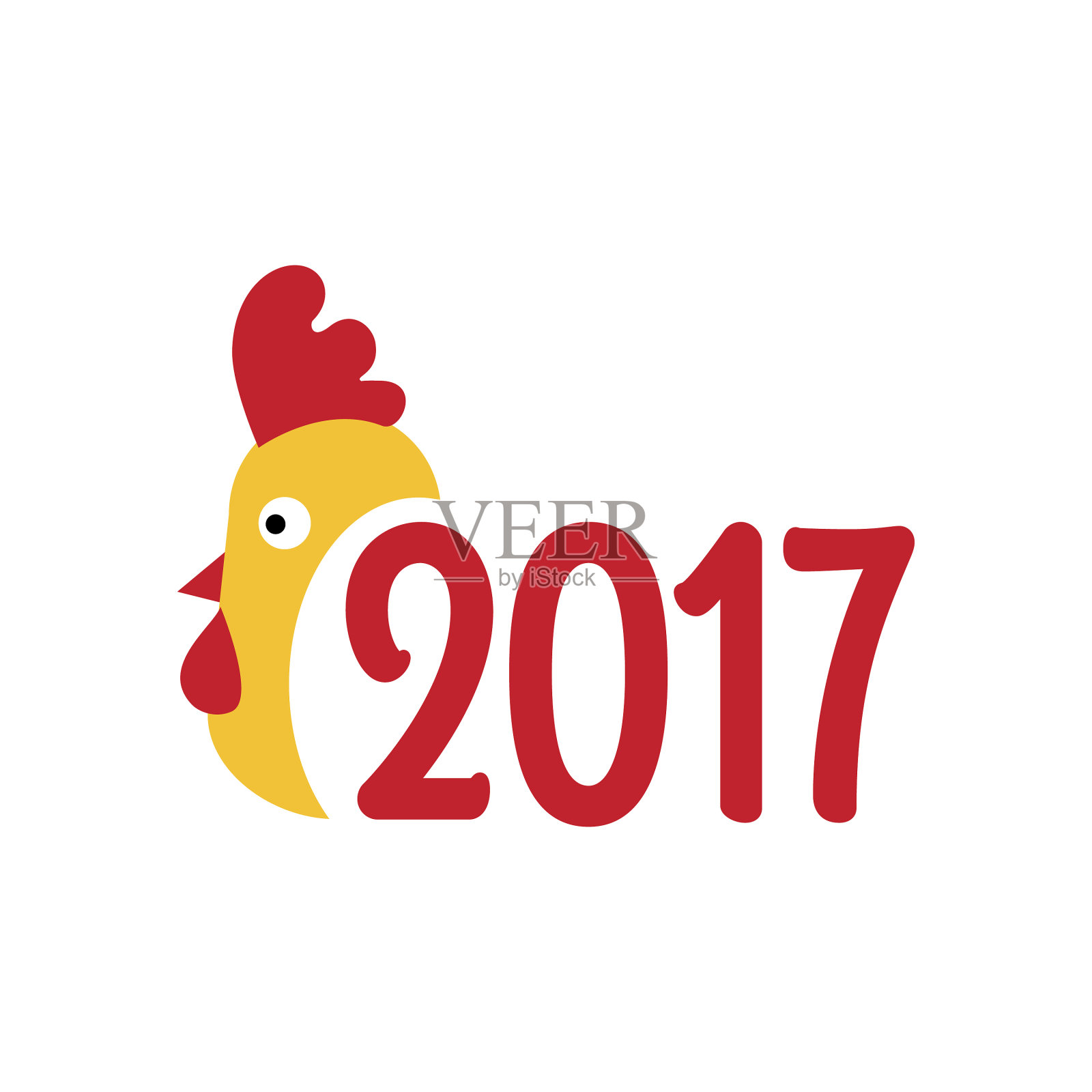 2017年贺年卡与公鸡设计元素图片
