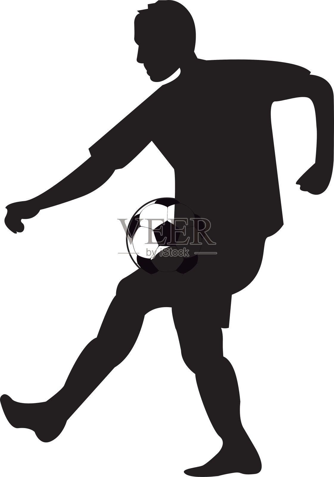 足球运动员的轮廓插画图片素材
