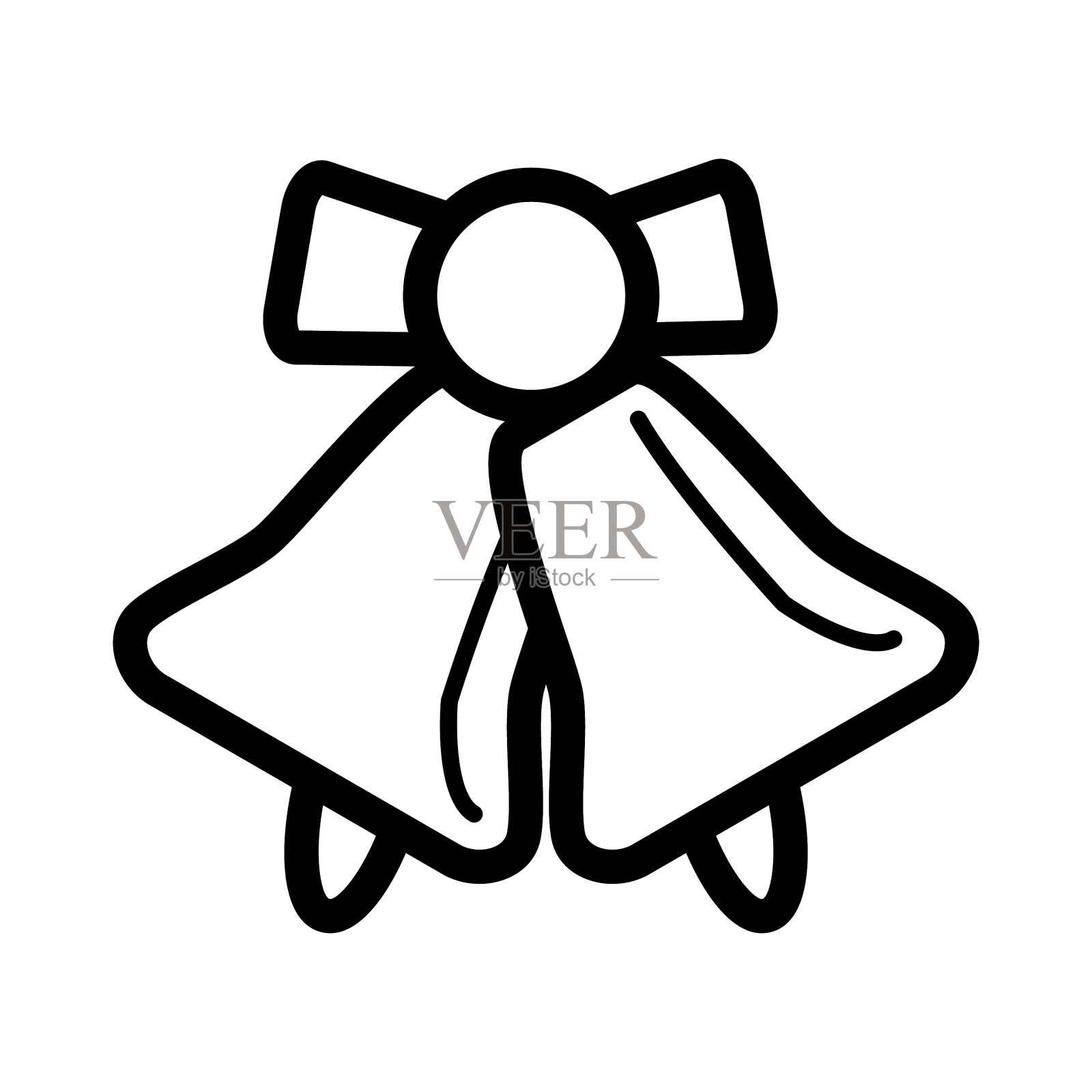 校铃图标黑白相间插画图片素材