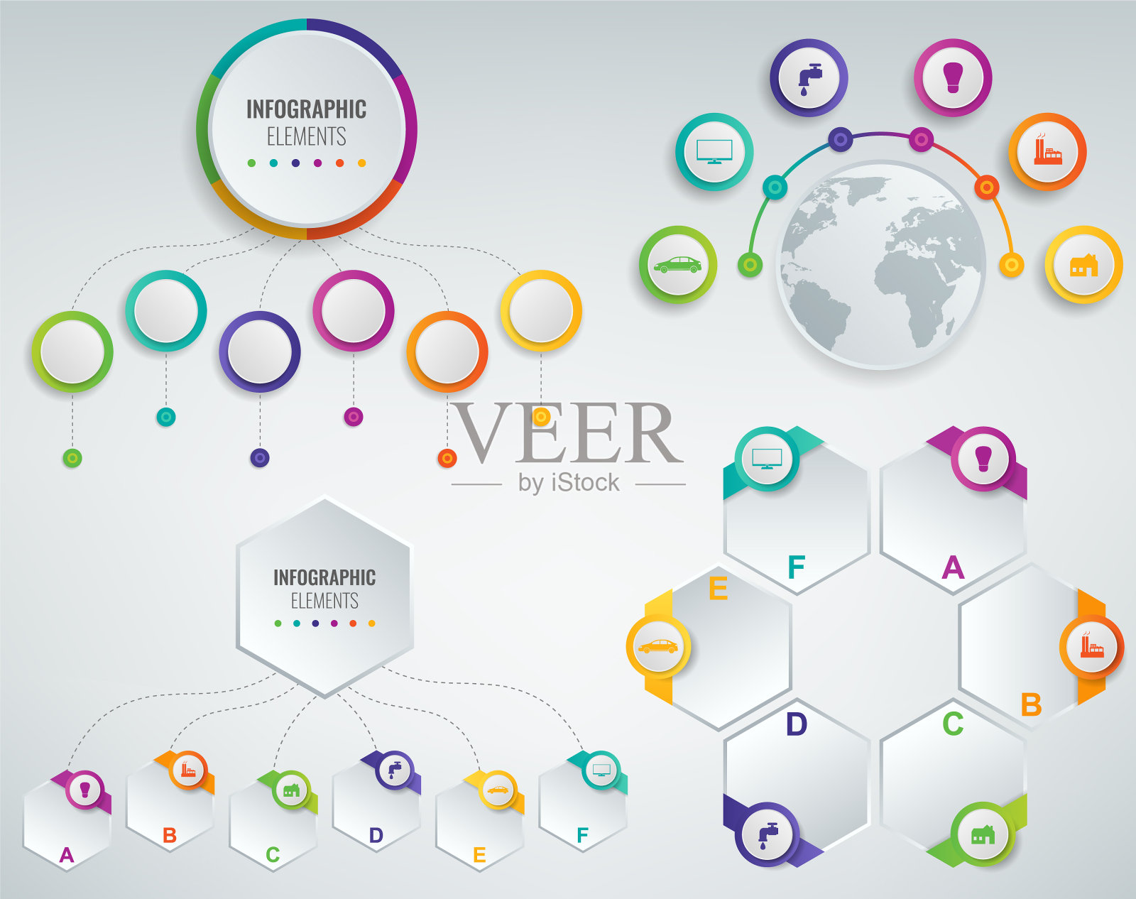 3d信息图模板设置业务插画图片素材