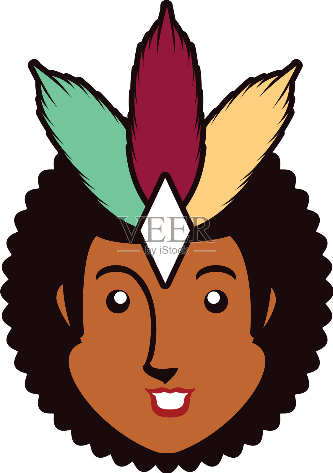 嘉年华黑人女舞者的头领设计元素图片