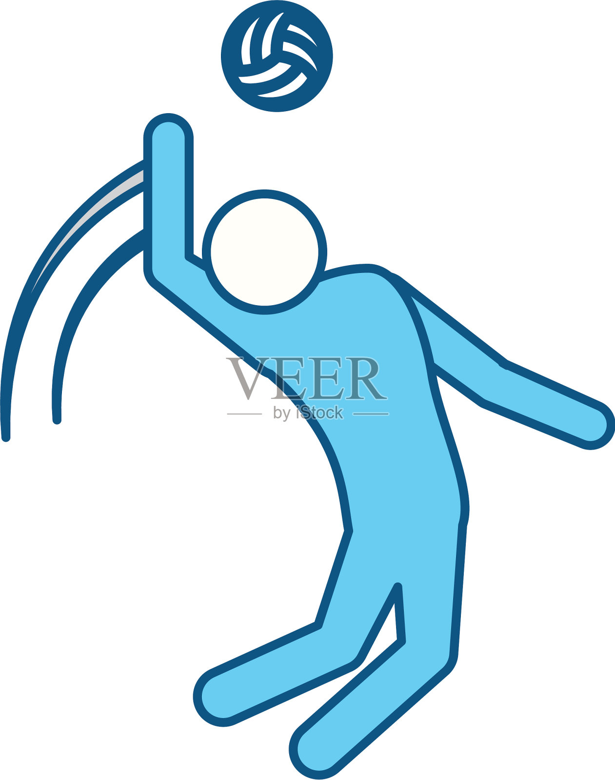 排球训练球员象形图设计元素图片