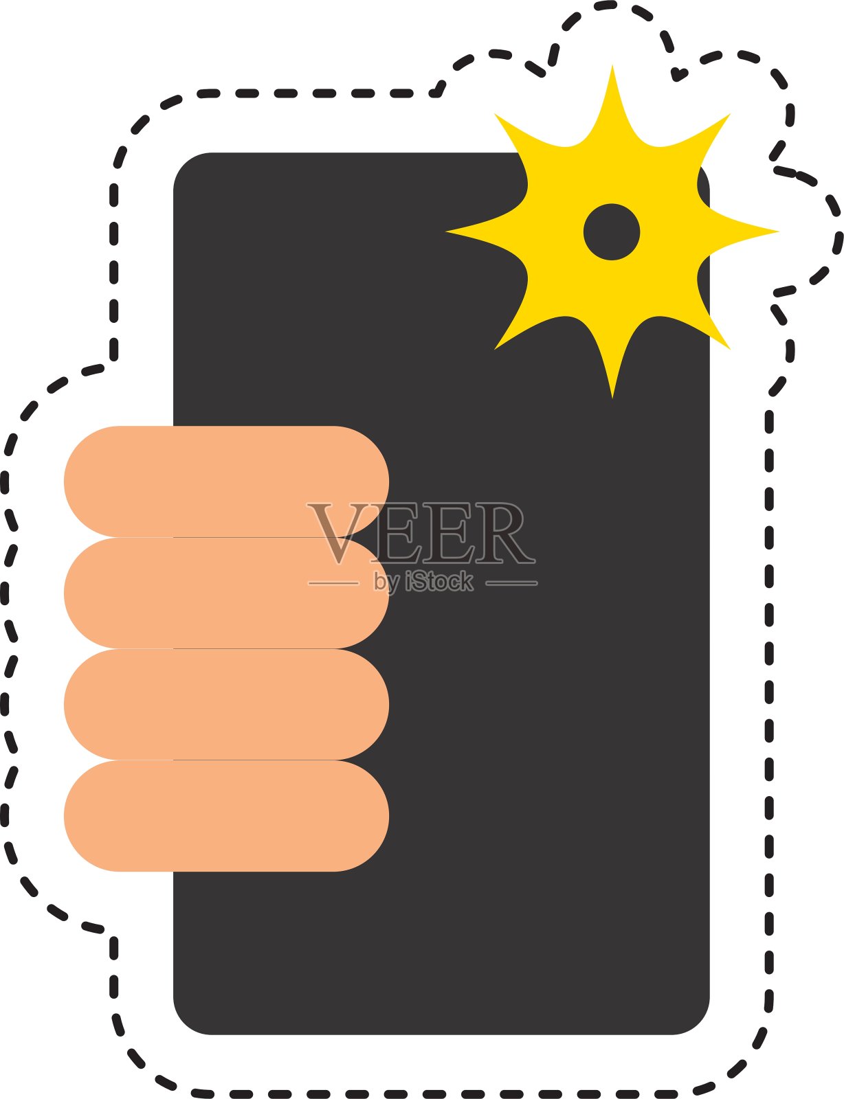 用智能手机自拍插画图片素材