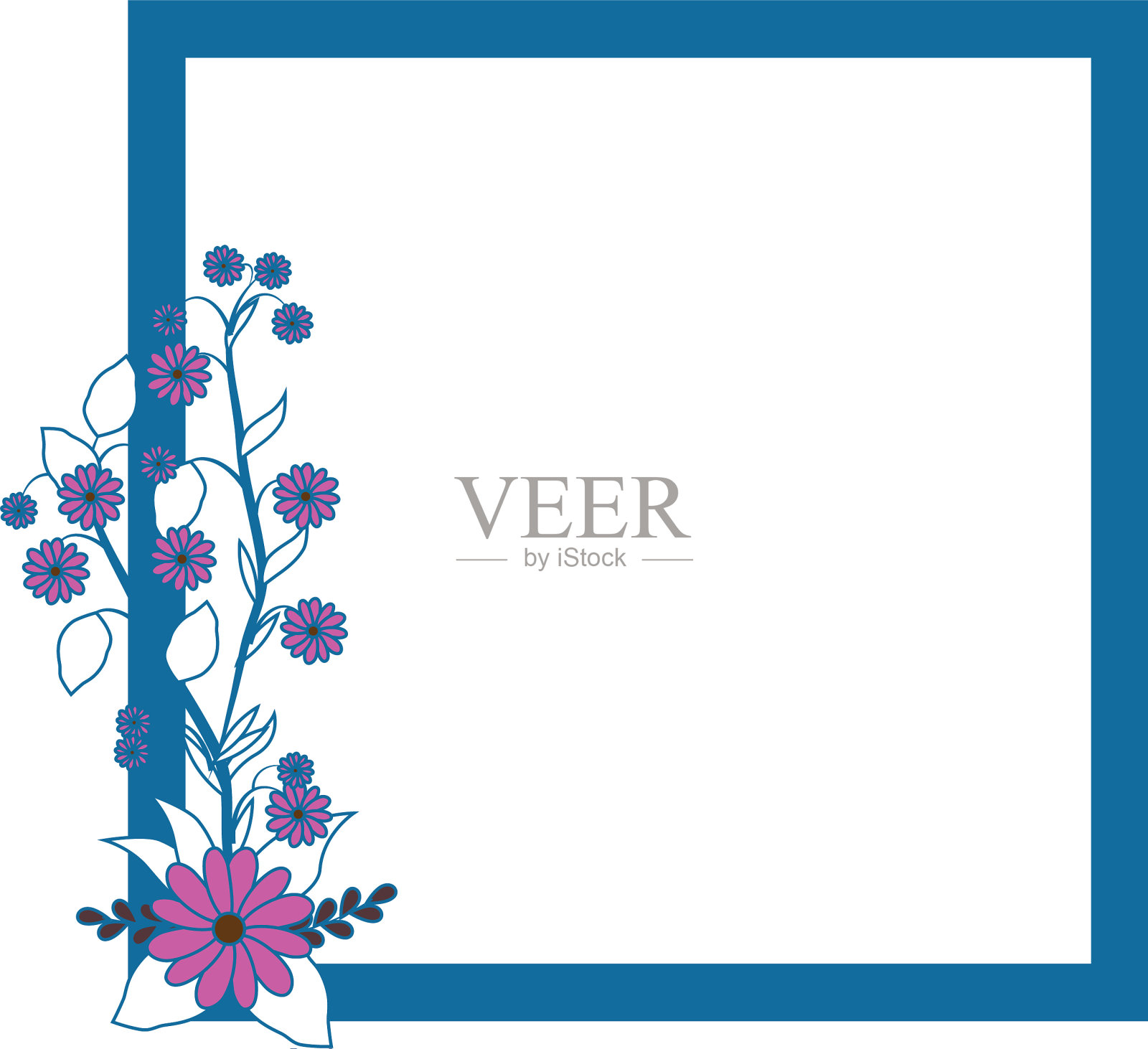 框架用鲜花插画图片素材