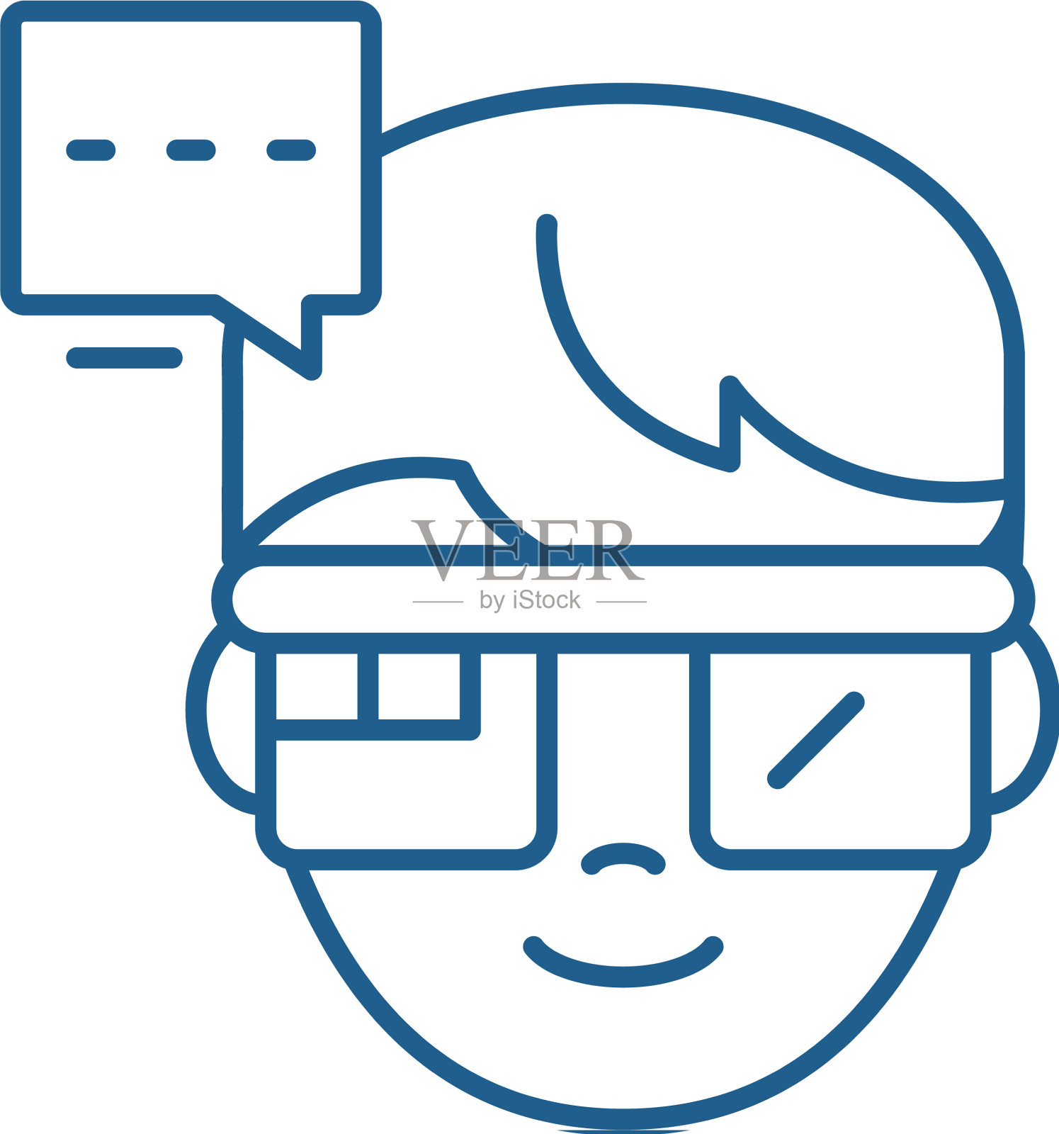 增强现实视觉眼镜产品线图标概念插画图片素材