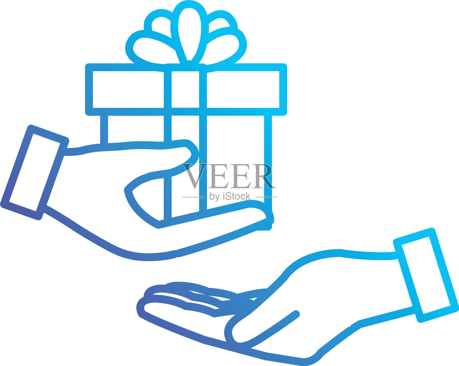 手与礼盒礼物设计元素图片
