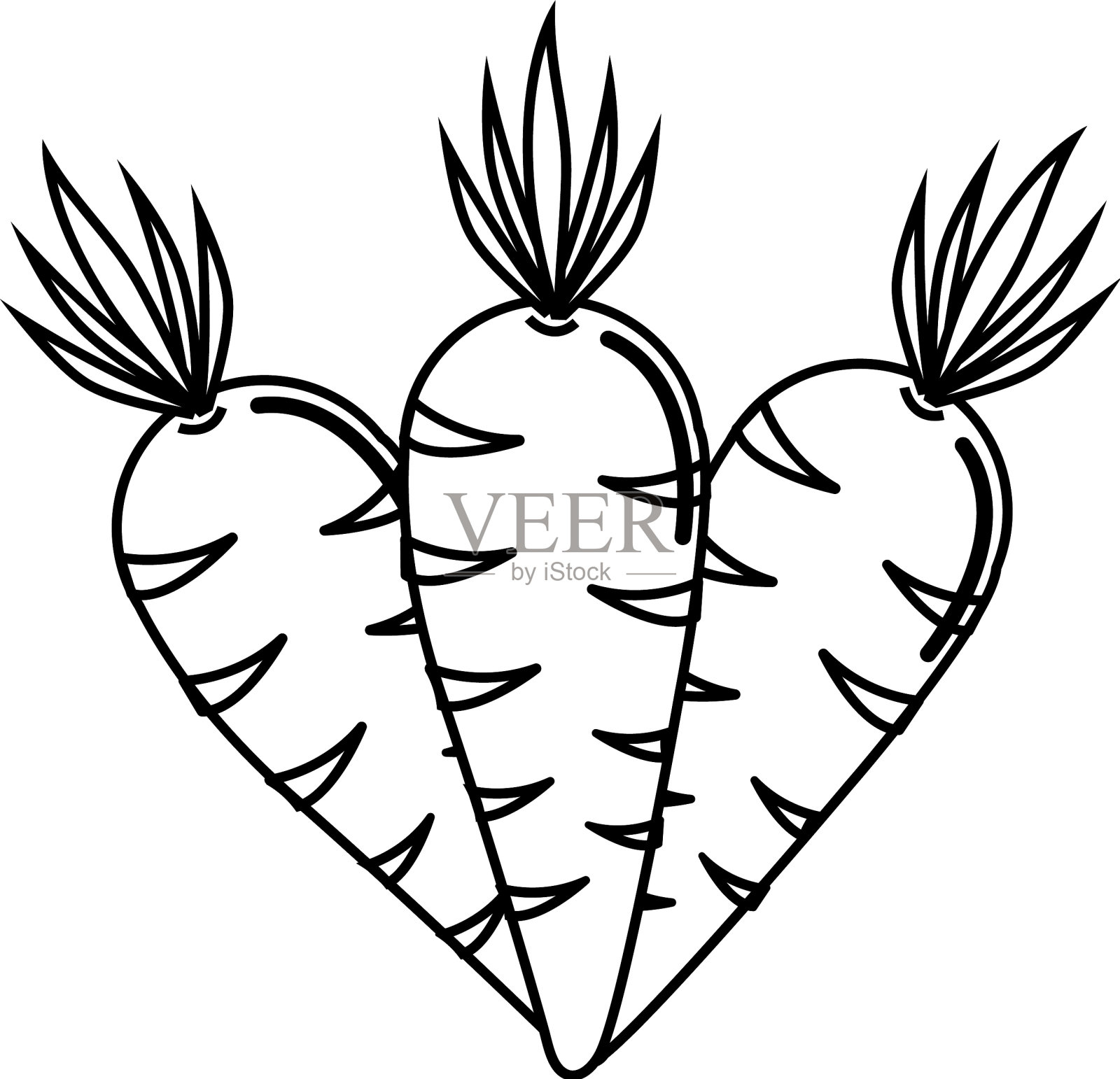 剪影胡萝卜蔬菜图标形象设计元素图片