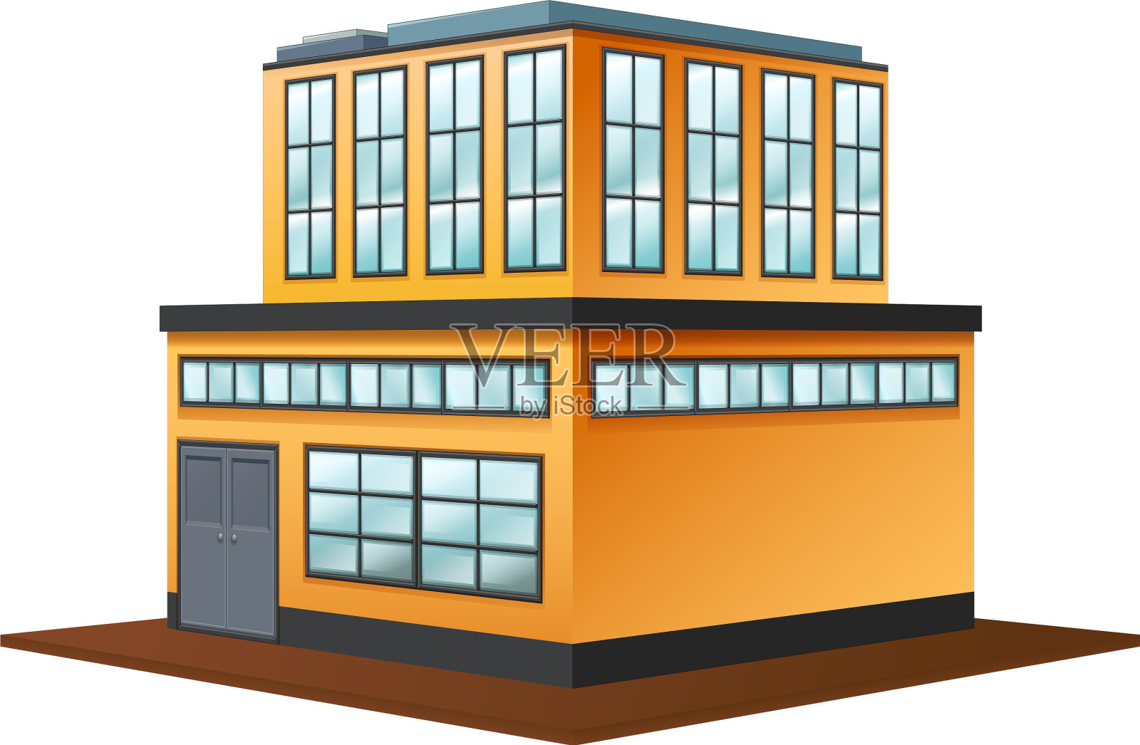 黄色建筑的3d设计设计元素图片