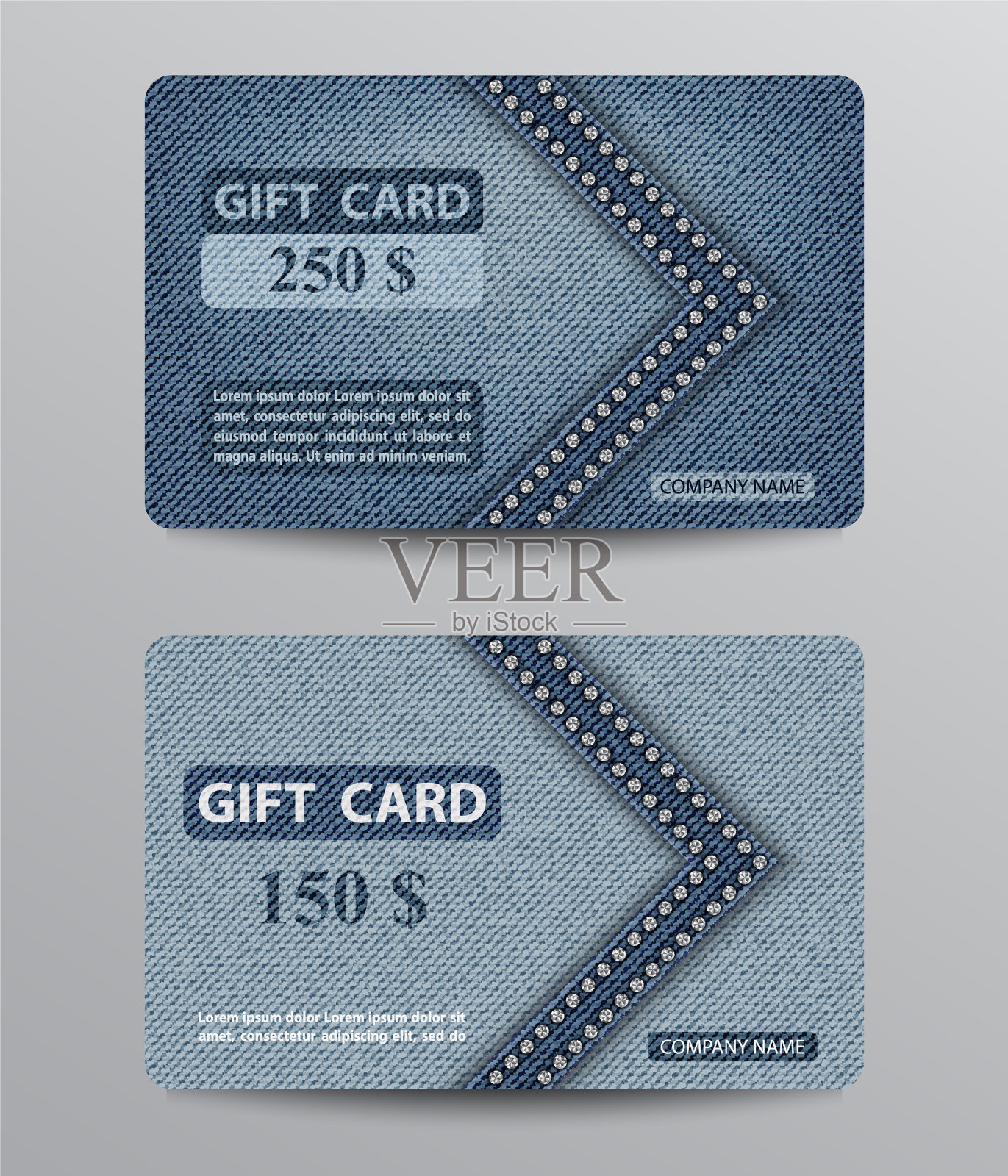 牛仔礼品卡设计模板素材