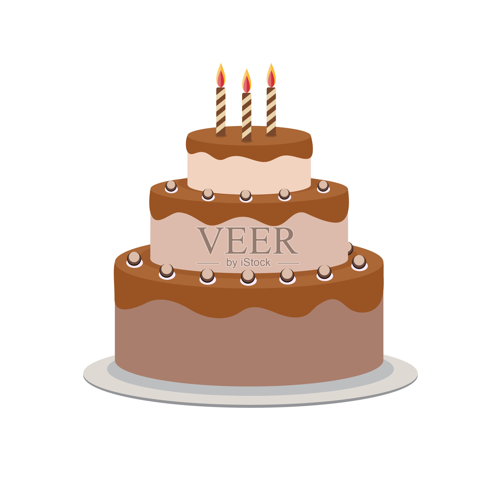 生日蛋糕平面图标为您的设计设计元素图片