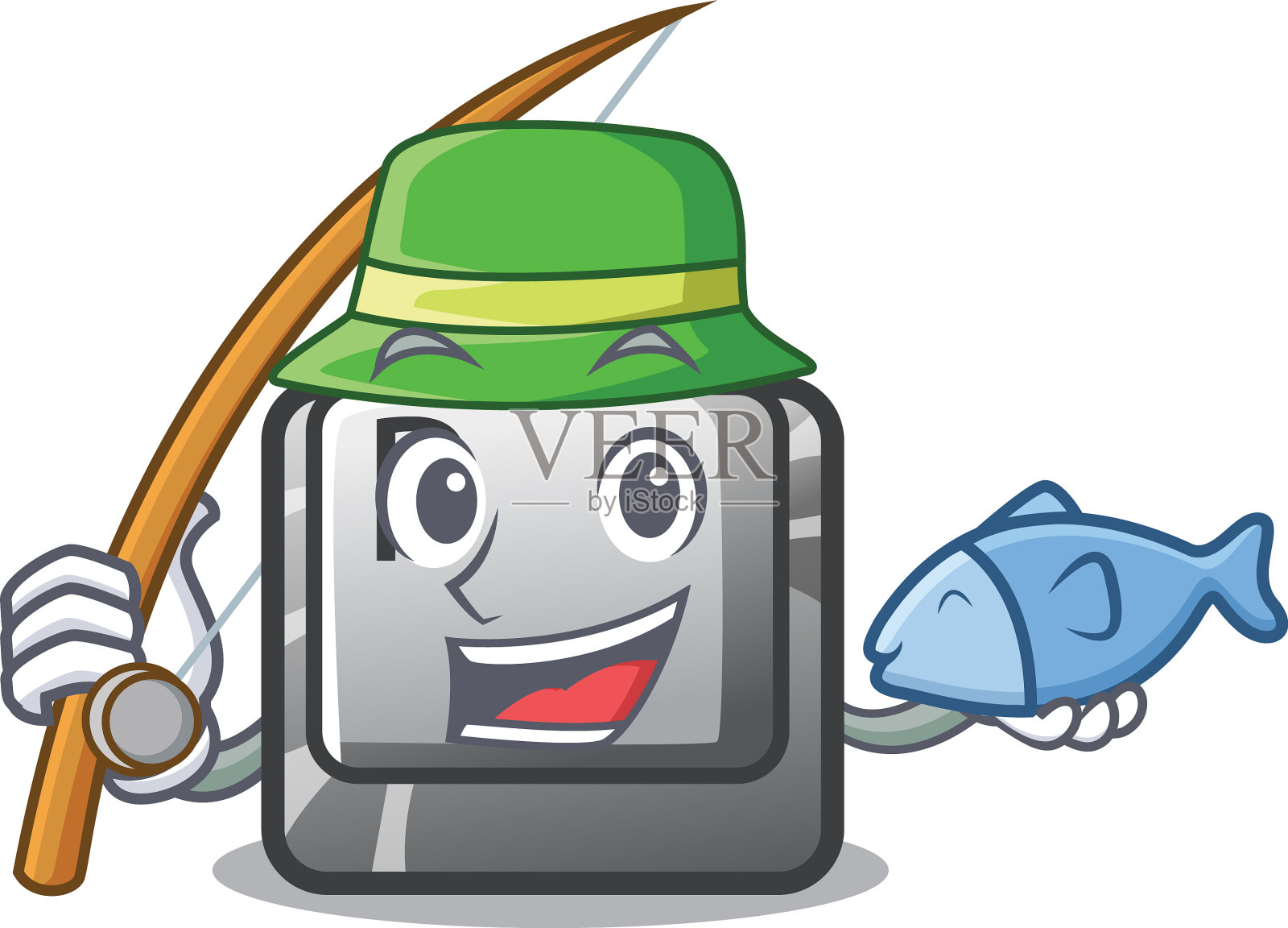 钓鱼按钮p与字符隔离设计元素图片