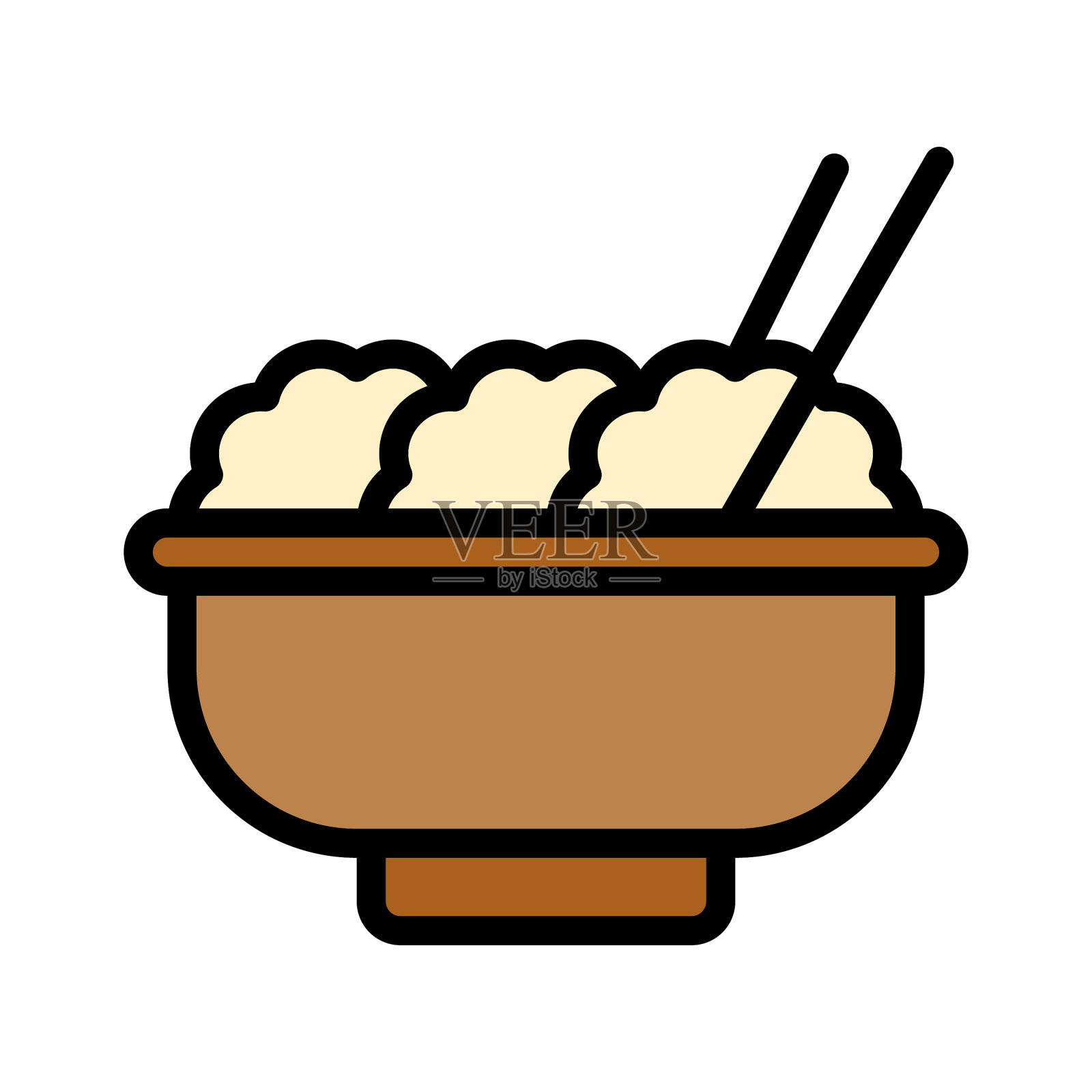 馄饨中国农历新年充满图标图标素材