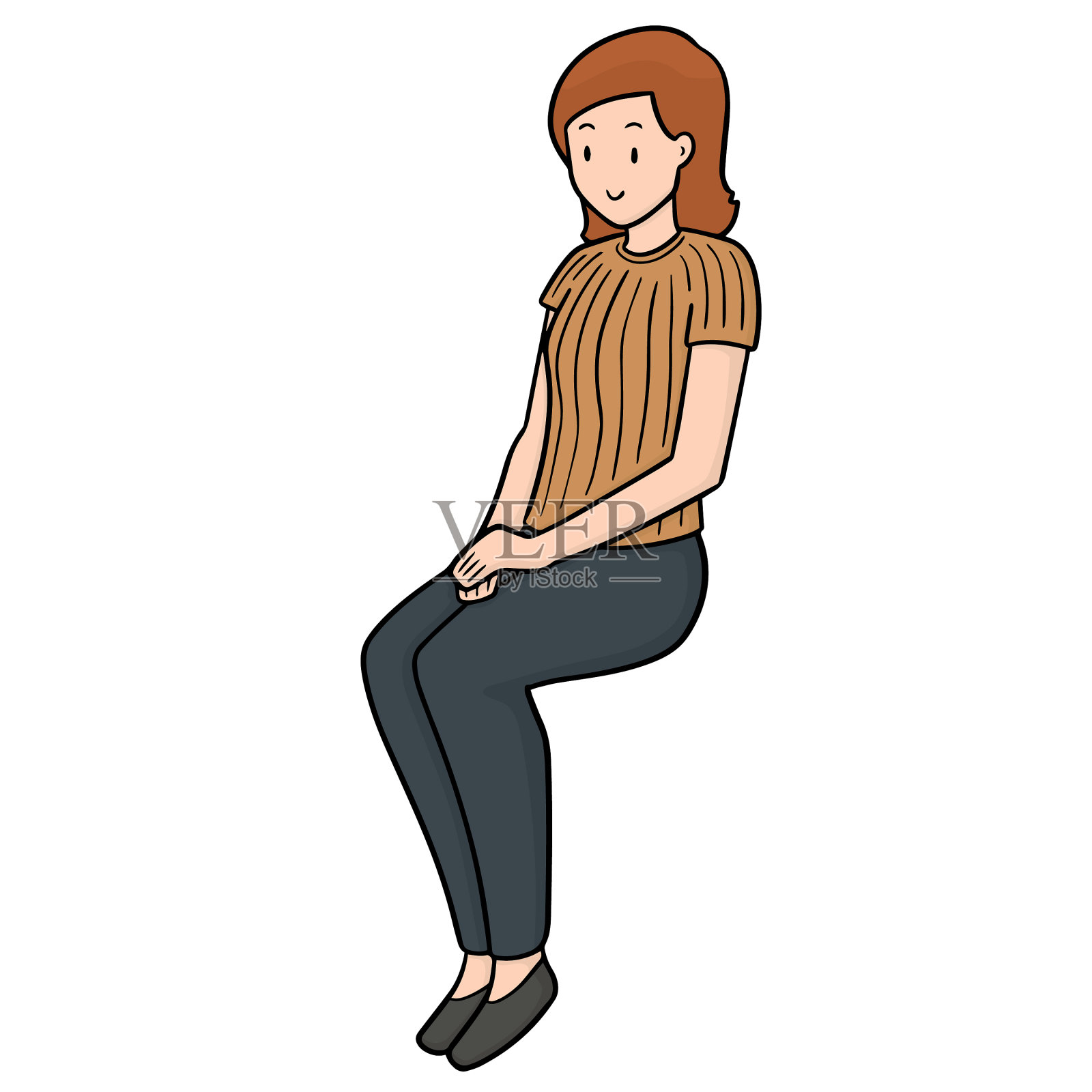 女人坐在设计元素图片