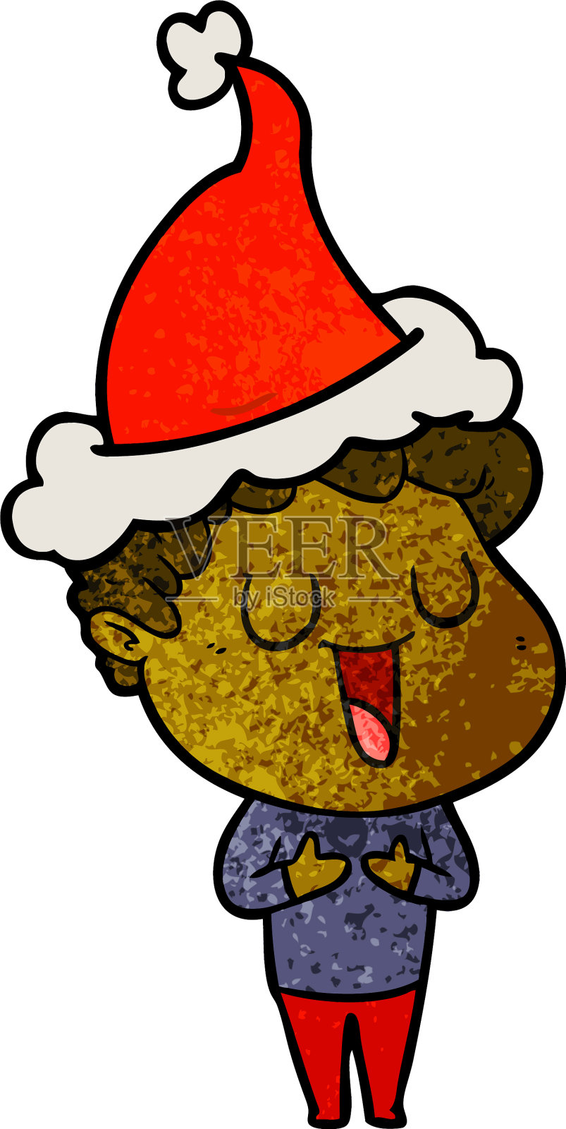 一个穿着圣诞老人的搞笑卡通人物设计元素图片